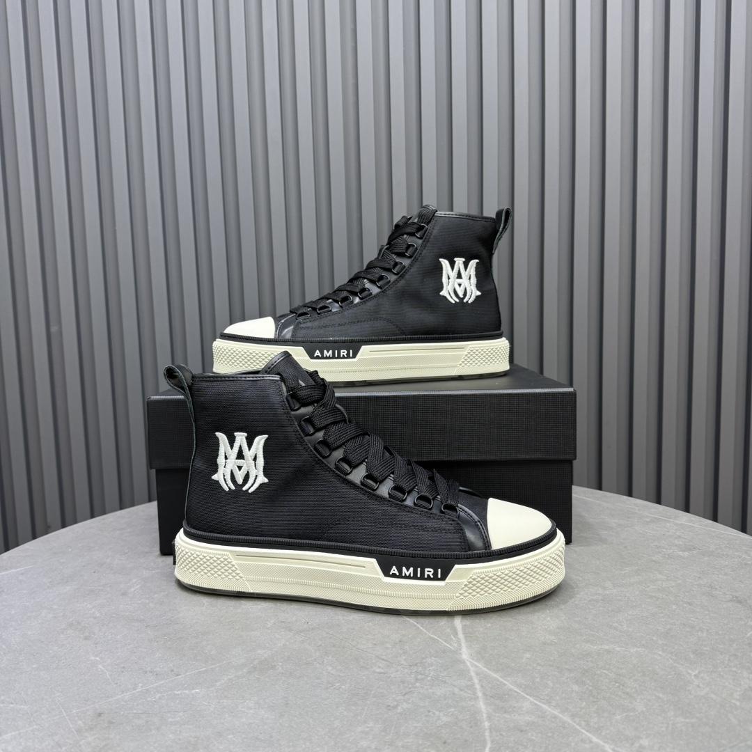 Amiri Black'MA' Court Hi Sneakers - DopestKickz