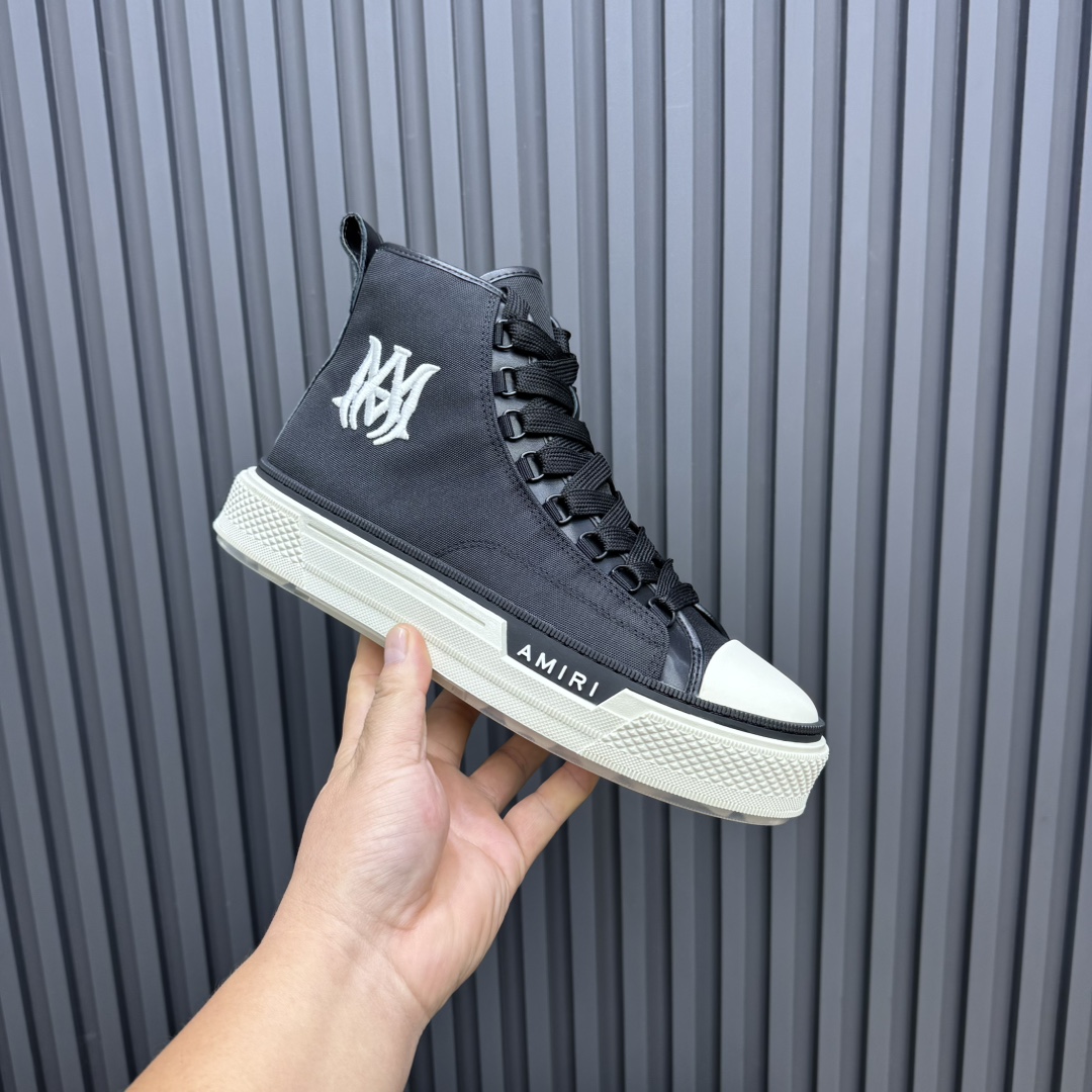 Amiri Black'MA' Court Hi Sneakers - DopestKickz