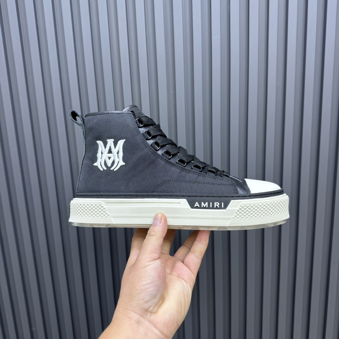 Amiri Black'MA' Court Hi Sneakers - DopestKickz
