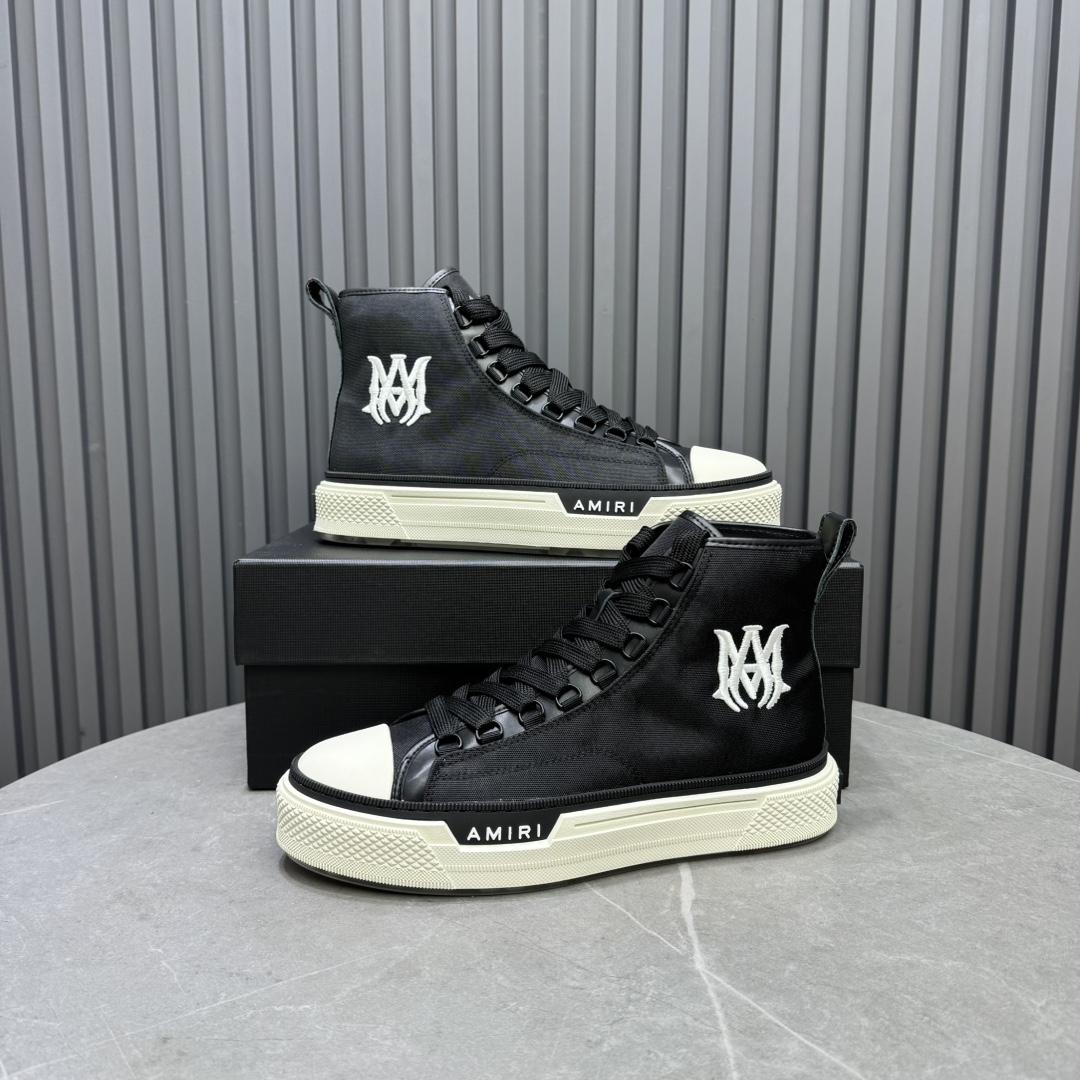 Amiri Black'MA' Court Hi Sneakers - DopestKickz