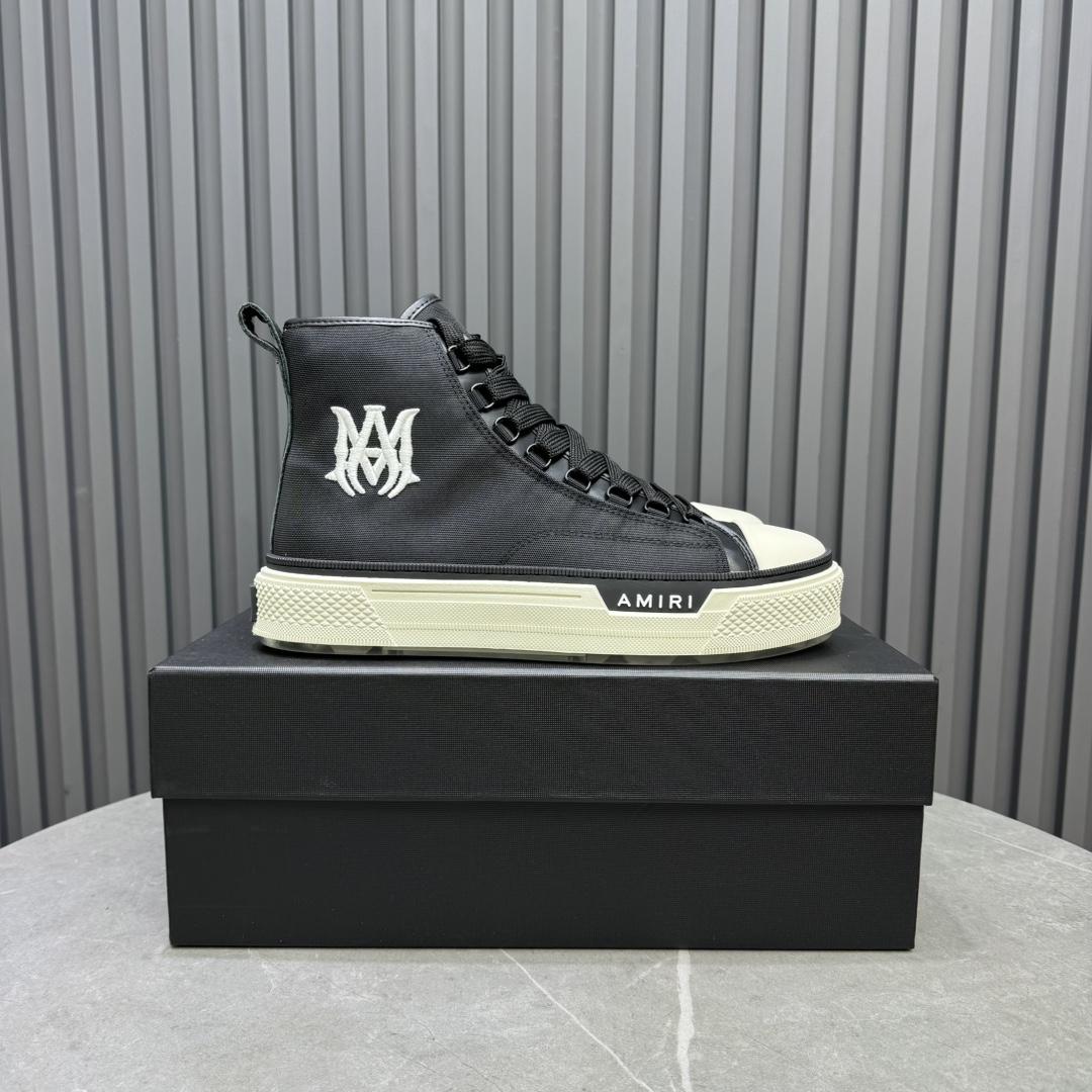 Amiri Black'MA' Court Hi Sneakers - DopestKickz