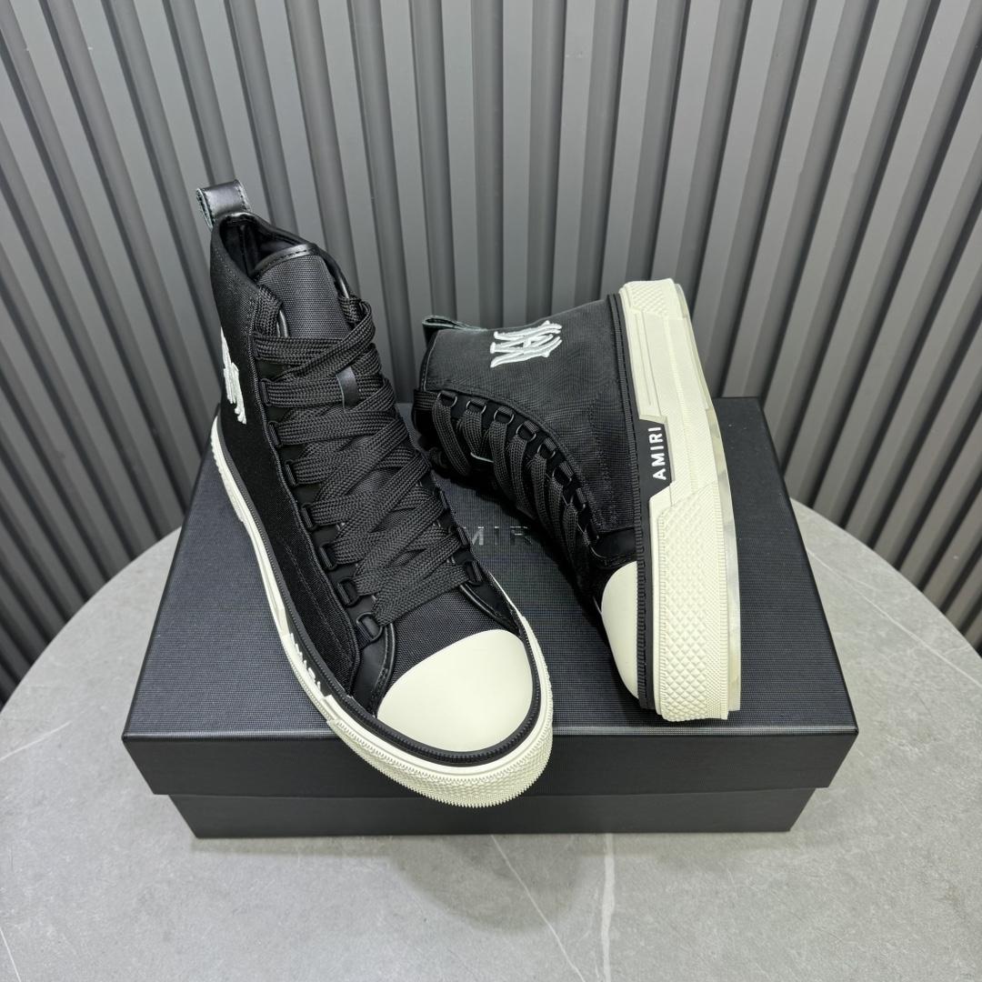 Amiri Black'MA' Court Hi Sneakers - DopestKickz