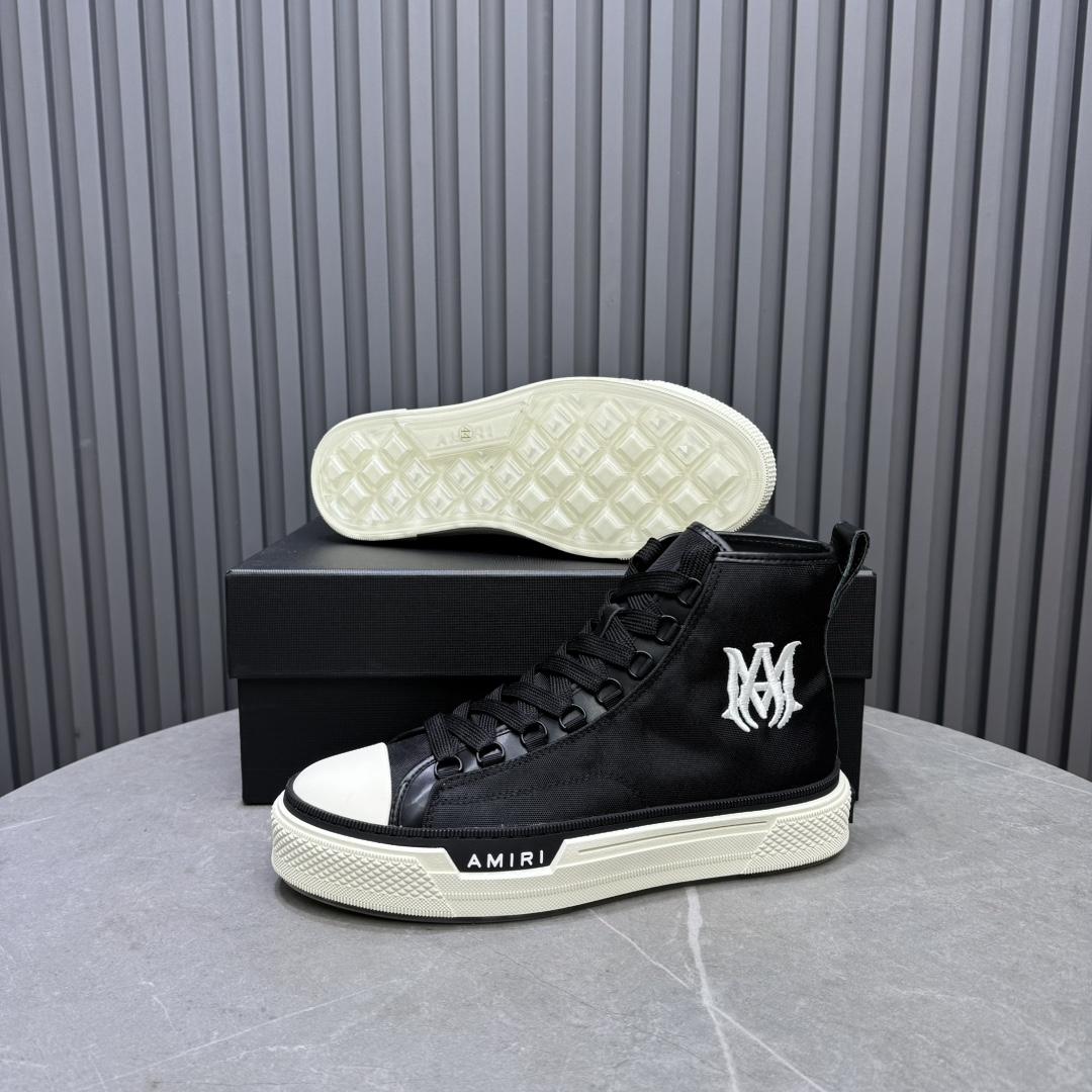 Amiri Black'MA' Court Hi Sneakers - DopestKickz