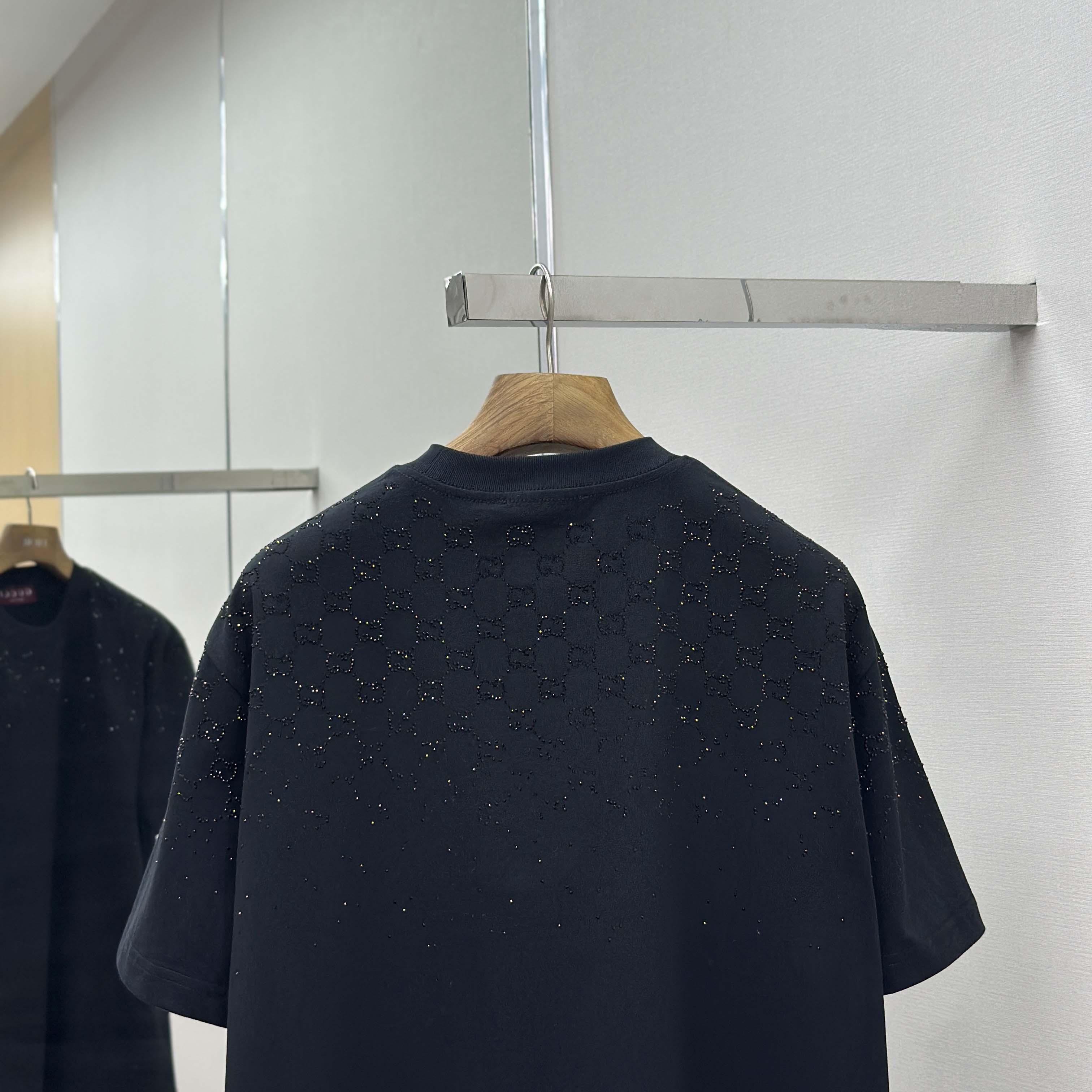 Gucci Cotton jersey T-shirt With Crystals - DopestKickz