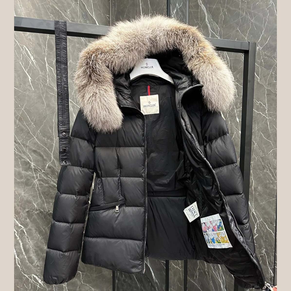 Moncler Belted Puffer Jacket With A Fur-trimmed Hood - DopestKickz