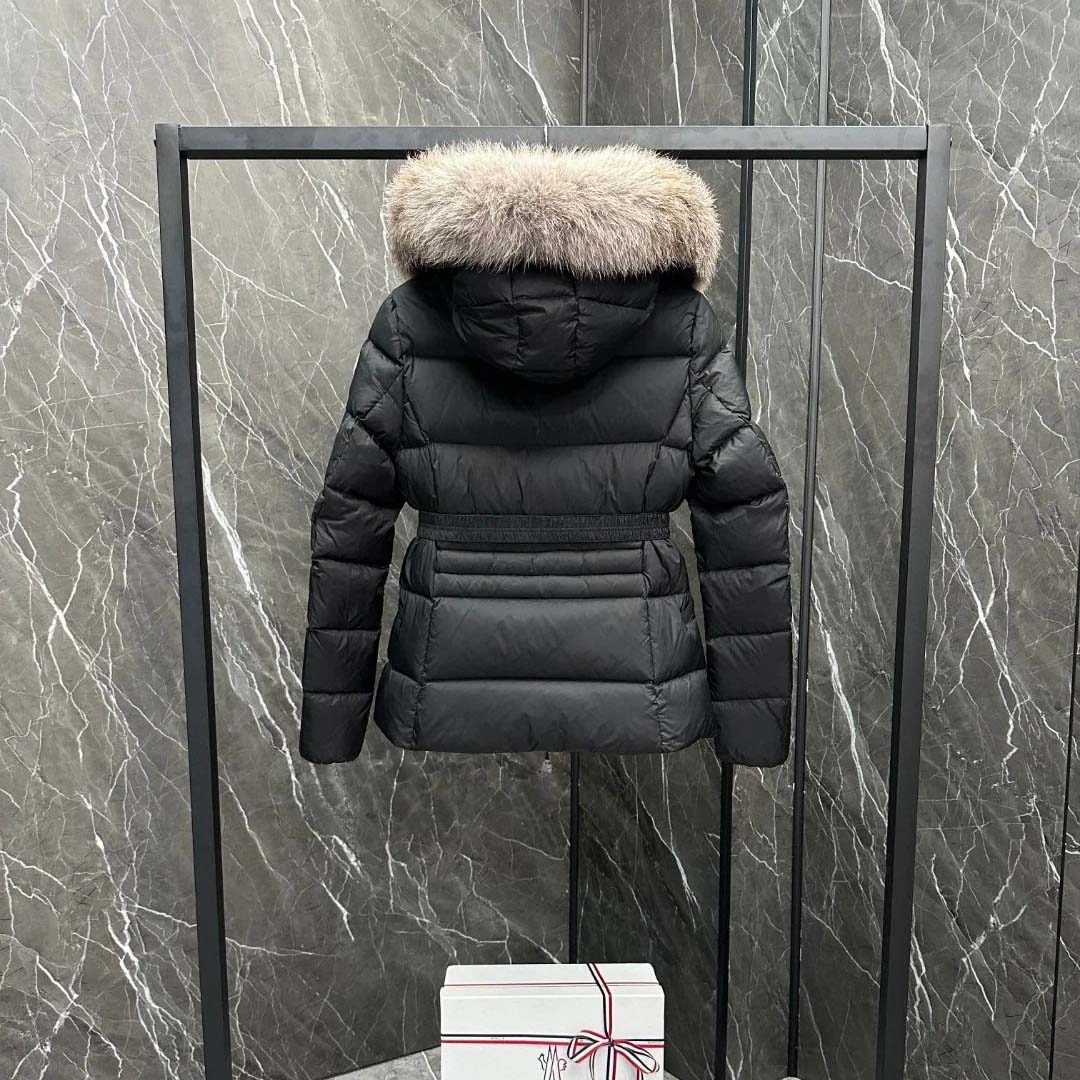 Moncler Belted Puffer Jacket With A Fur-trimmed Hood - DopestKickz