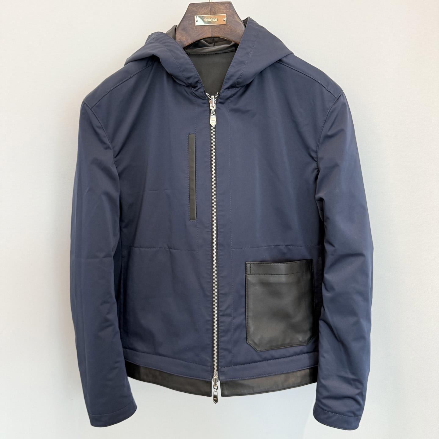 Hermes Reversible Zipped Hooded Jacket With Leather Detail - DopestKickz