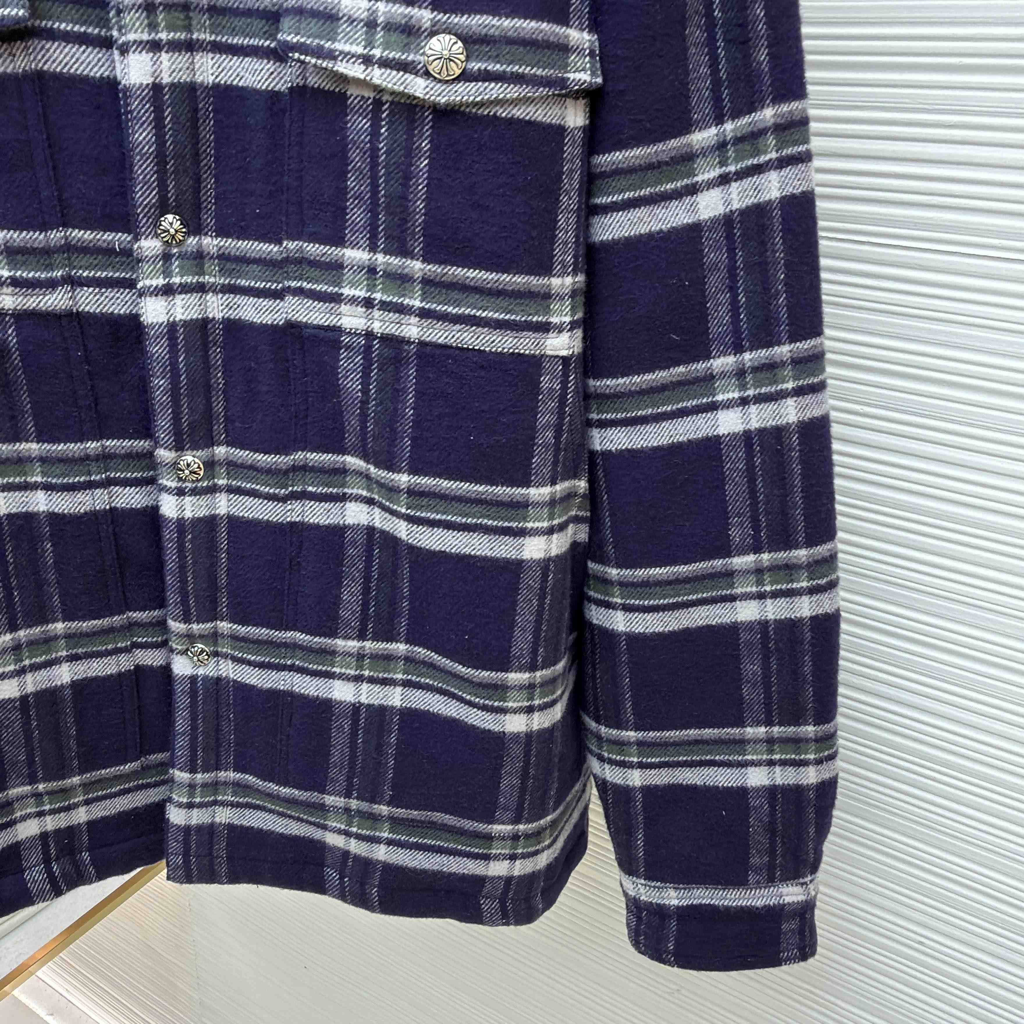 Chrome Hearts Work Dog Pile Lined Flannel Shirt Jacket  - DopestKickz