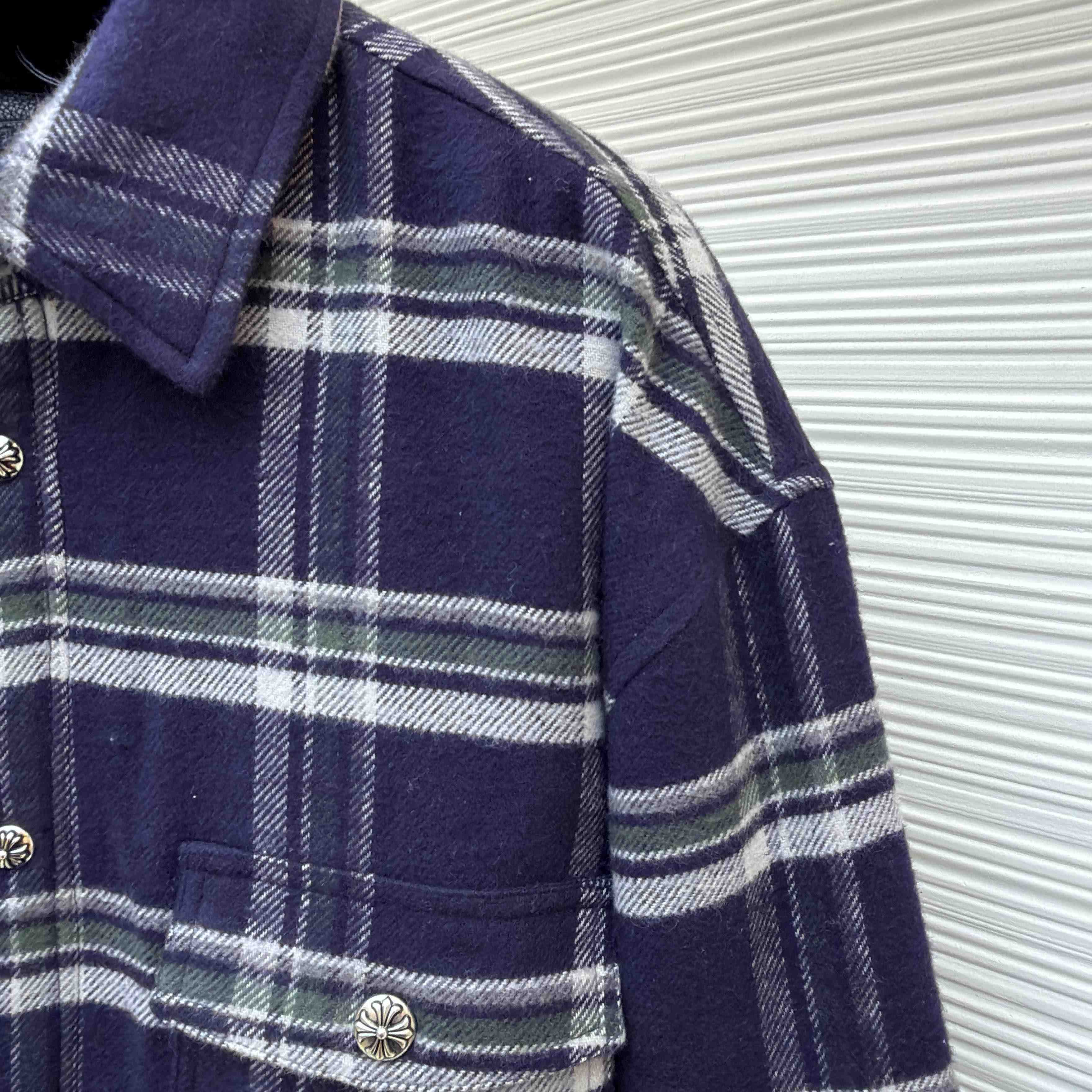 Chrome Hearts Work Dog Pile Lined Flannel Shirt Jacket  - DopestKickz