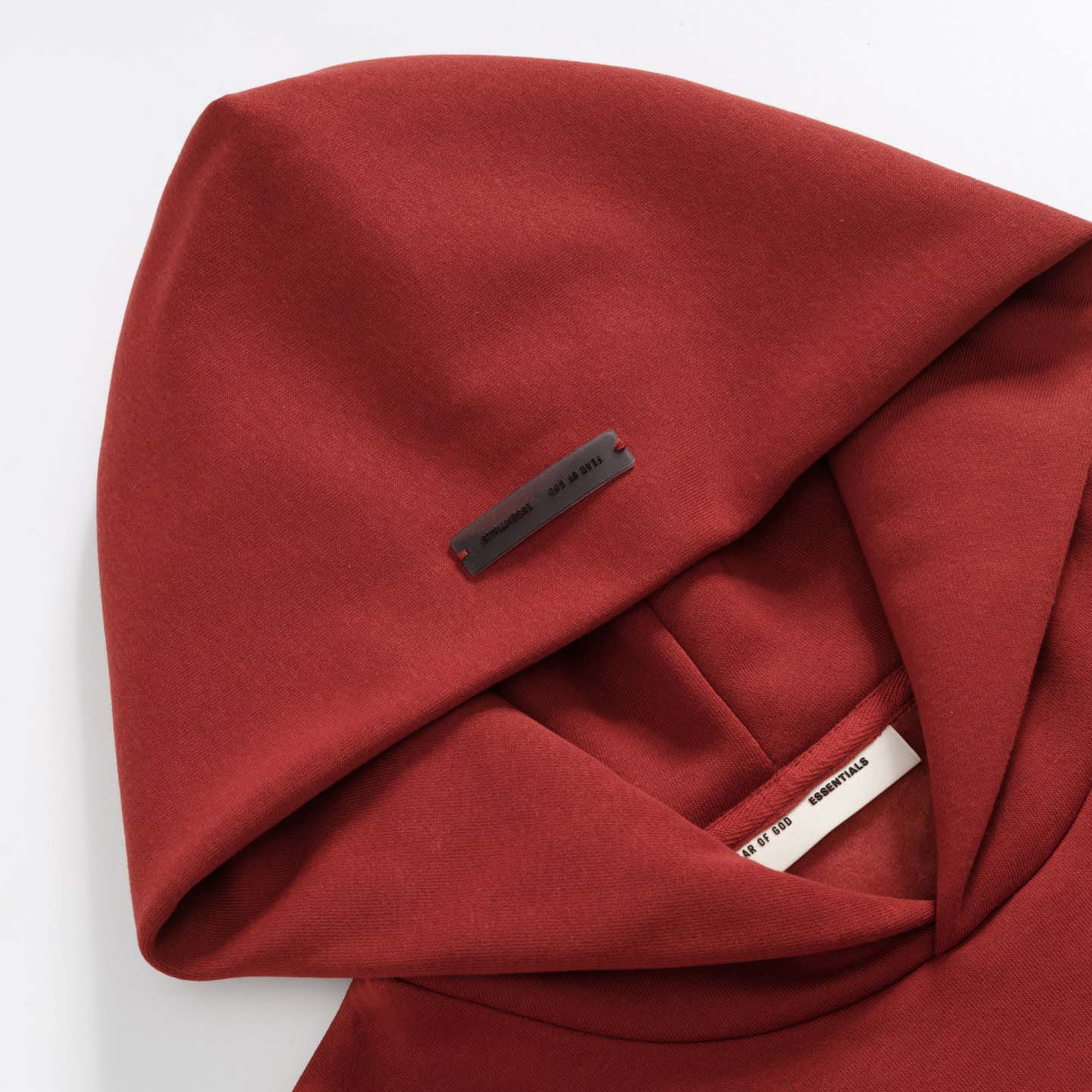 Fear of God Essentials Crimson Cropped Relaxed Hoodie - DopestKickz