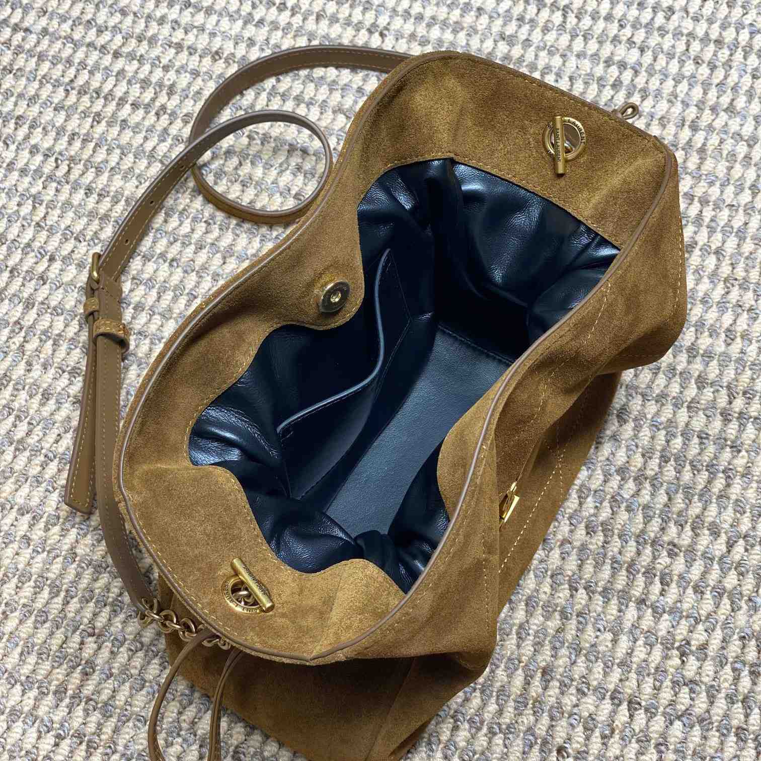 Saint Laurent Jamie Shoulder Pouch In Suede - DopestKickz