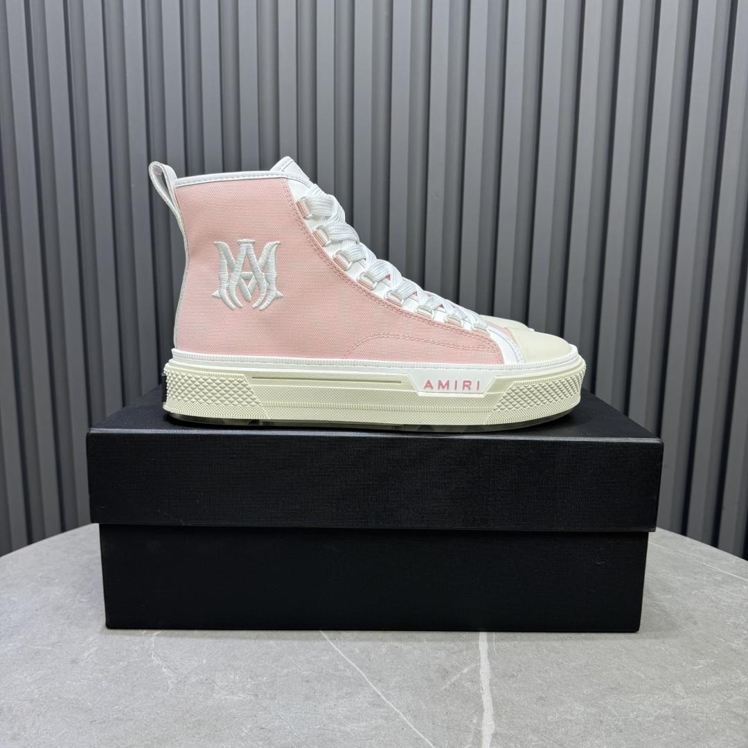 Amiri Pink 'MA' Court Hi Sneakers - DopestKickz