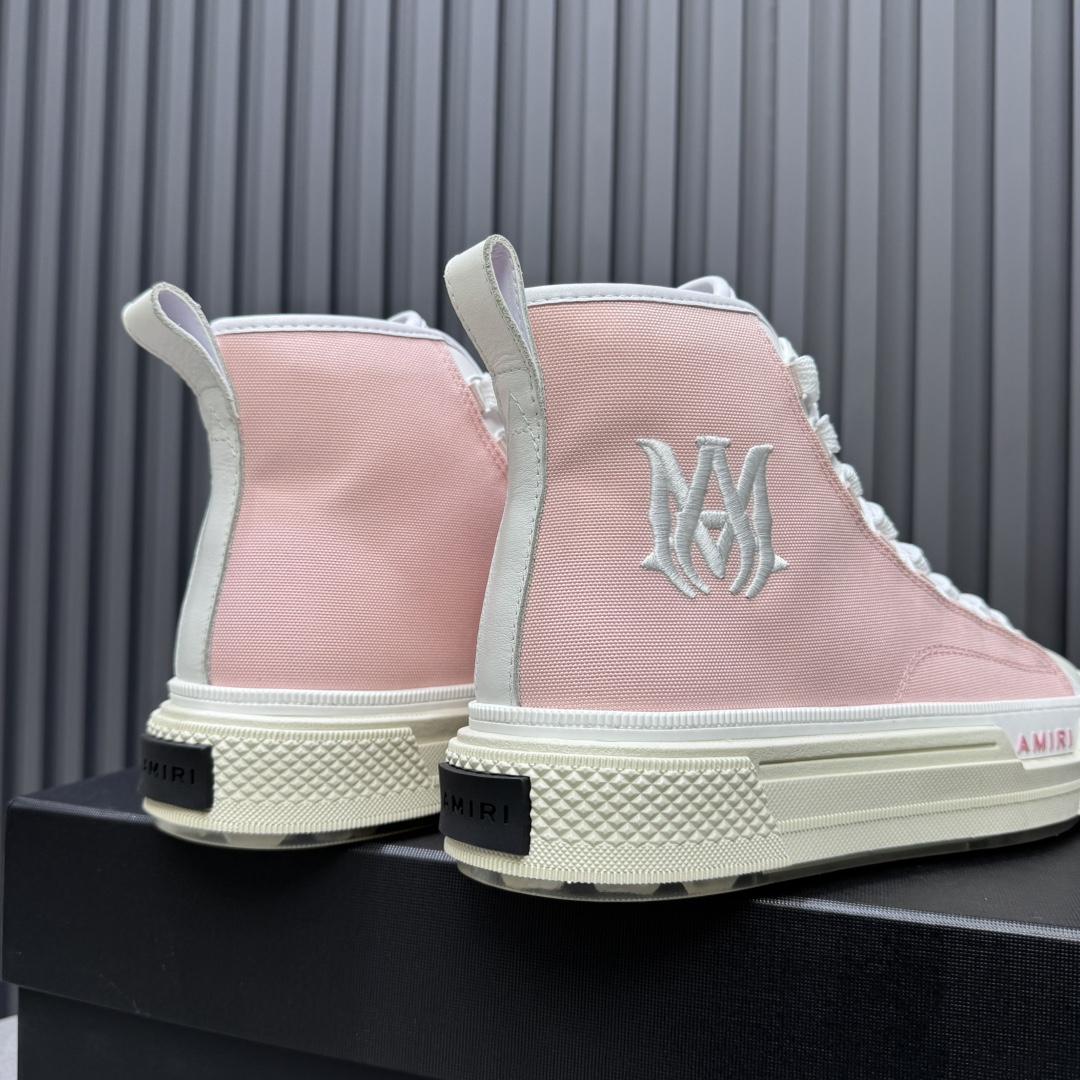 Amiri Pink 'MA' Court Hi Sneakers - DopestKickz