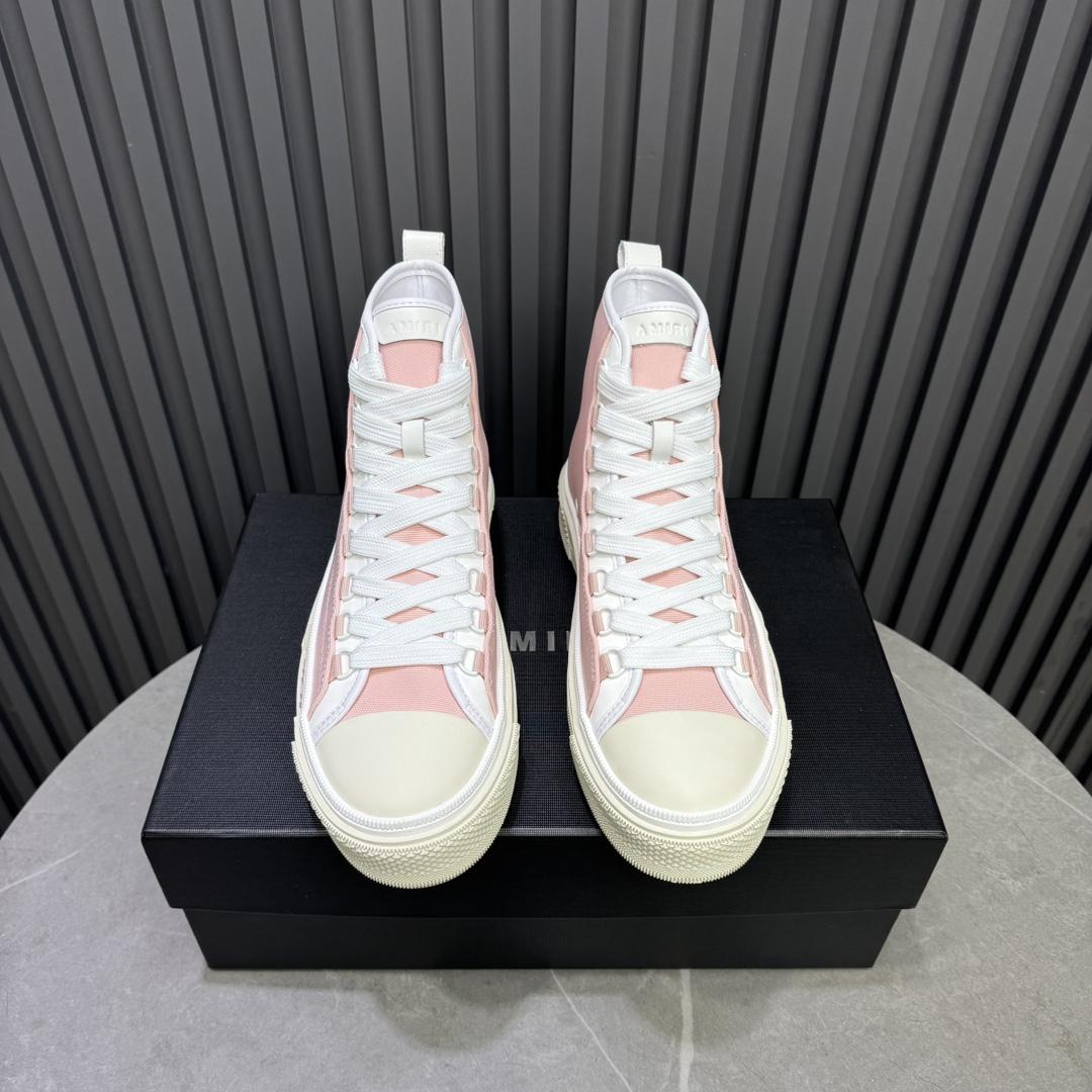 Amiri Pink 'MA' Court Hi Sneakers - DopestKickz