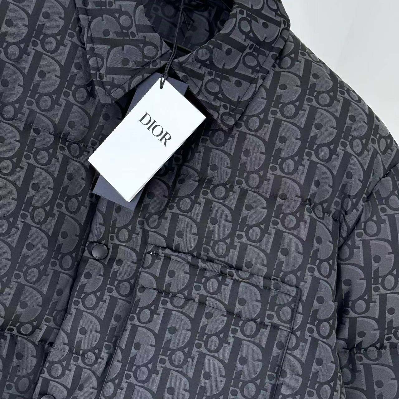Dior Oblique Down Overshirt Black Cotton-Blend Jacquard - DopestKickz