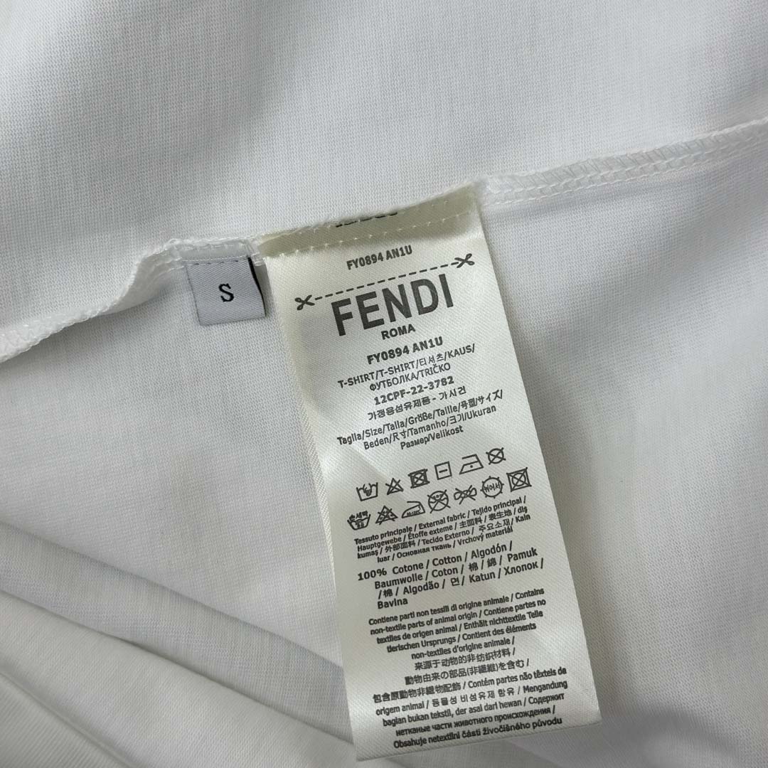Fendi White Cotton T-shirt - DopestKickz