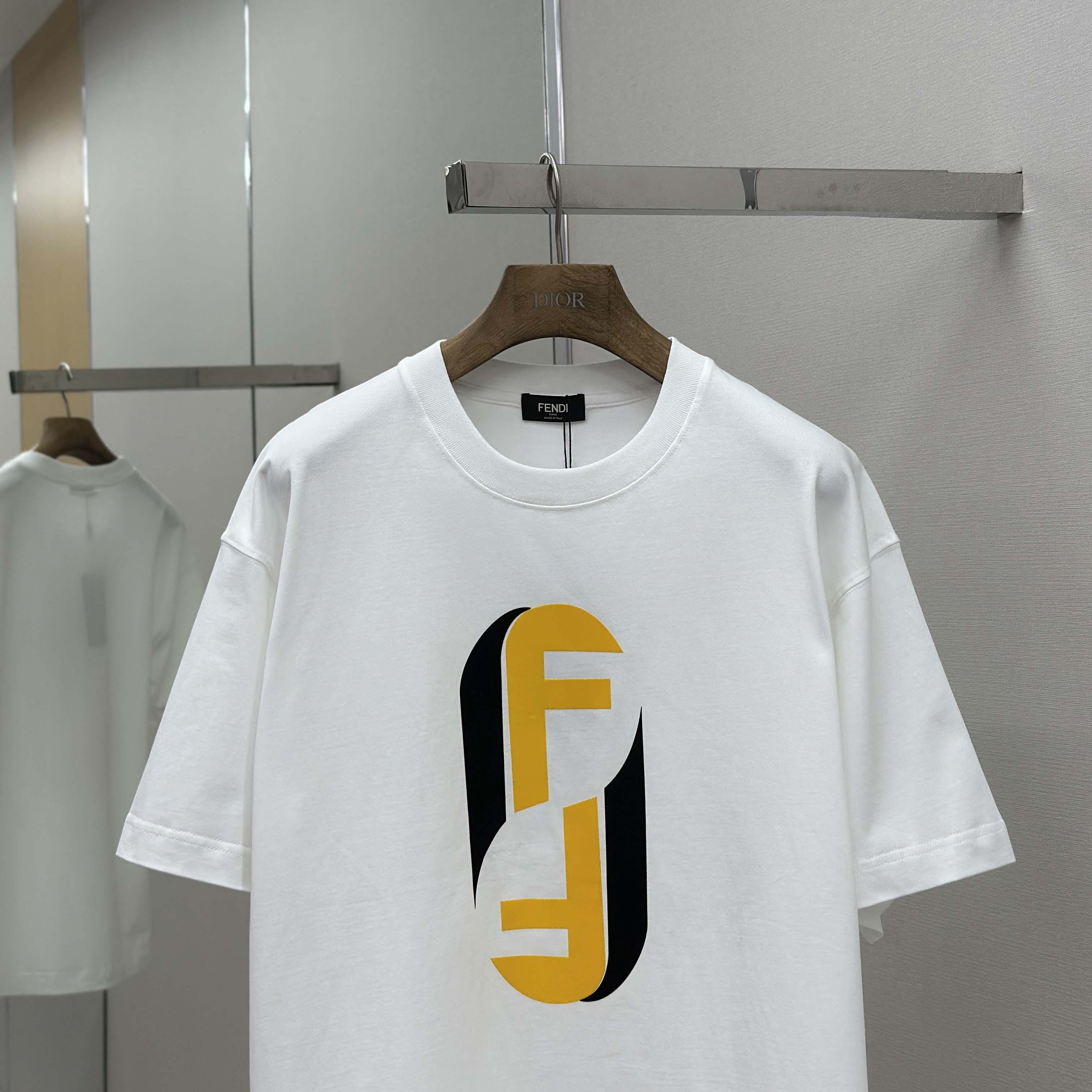 Fendi White Cotton T-shirt - DopestKickz