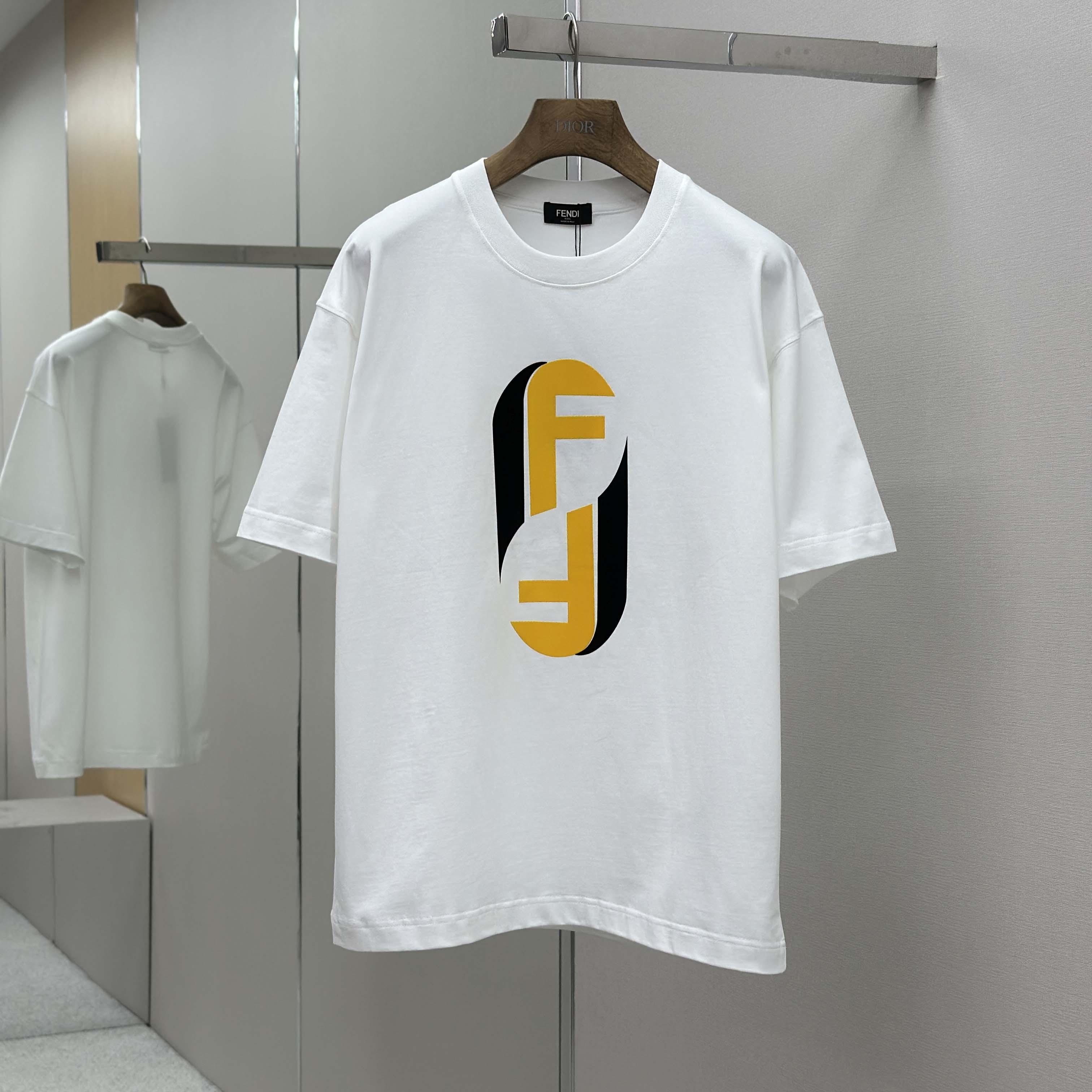 Fendi White Cotton T-shirt - DopestKickz