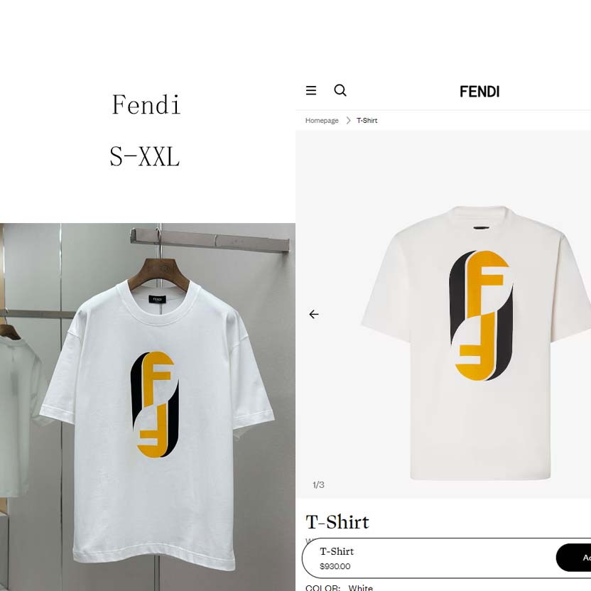 Fendi White Cotton T-shirt - DopestKickz