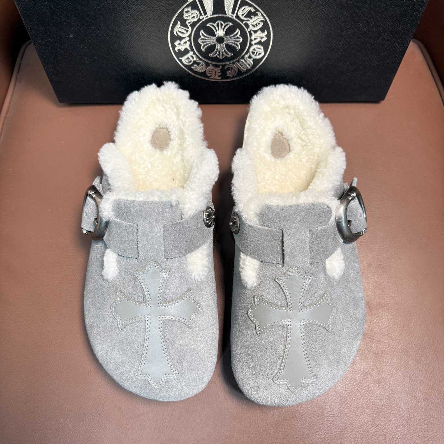 Chrome Hearts Birkenstock Boston Suede Sandals  - DopestKickz