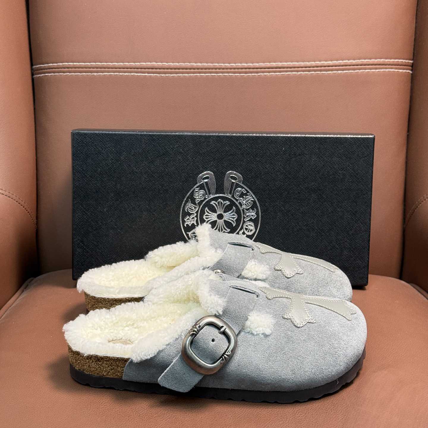 Chrome Hearts Birkenstock Boston Suede Sandals  - DopestKickz