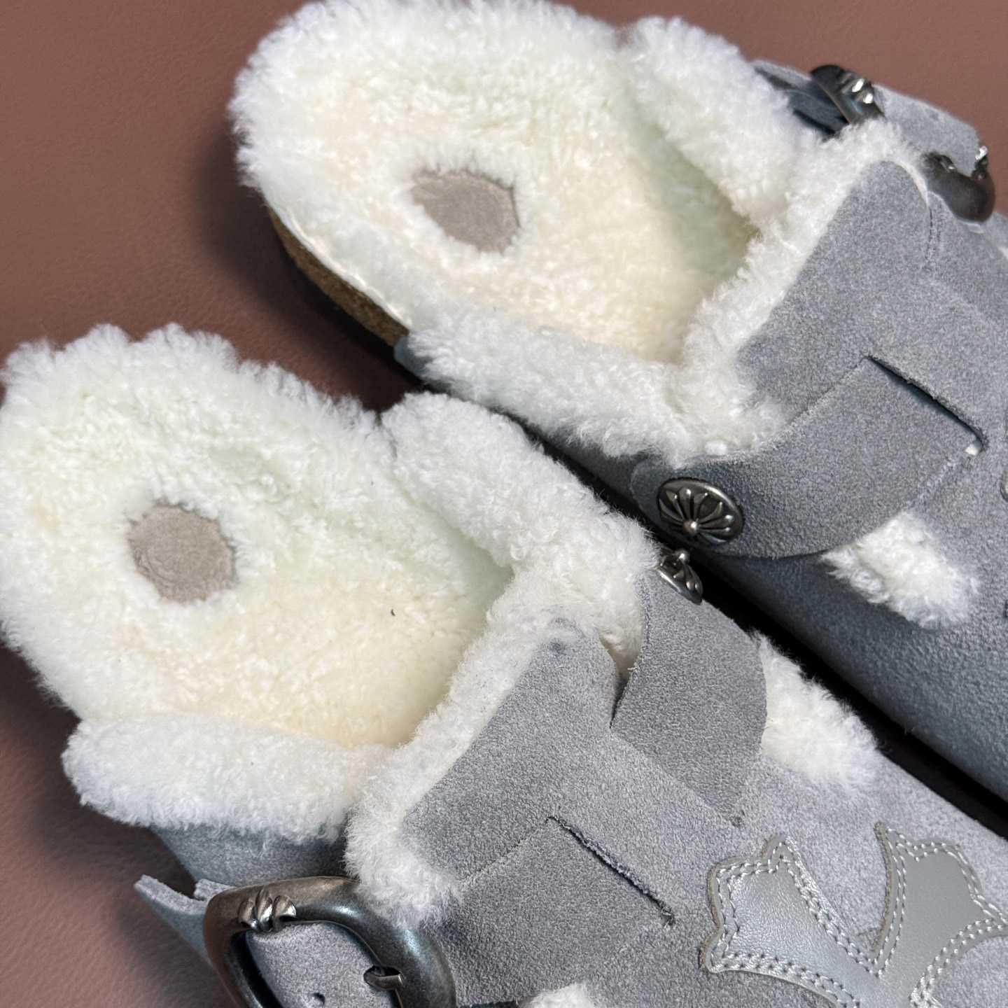 Chrome Hearts Birkenstock Boston Suede Sandals  - DopestKickz