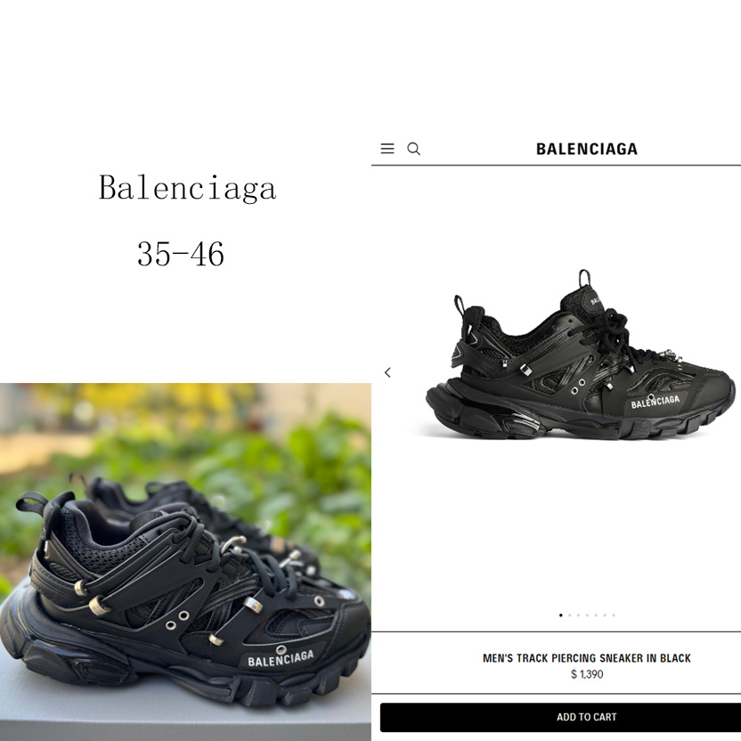 Balenciaga Track piercing Sneaker In Black - DopestKickz