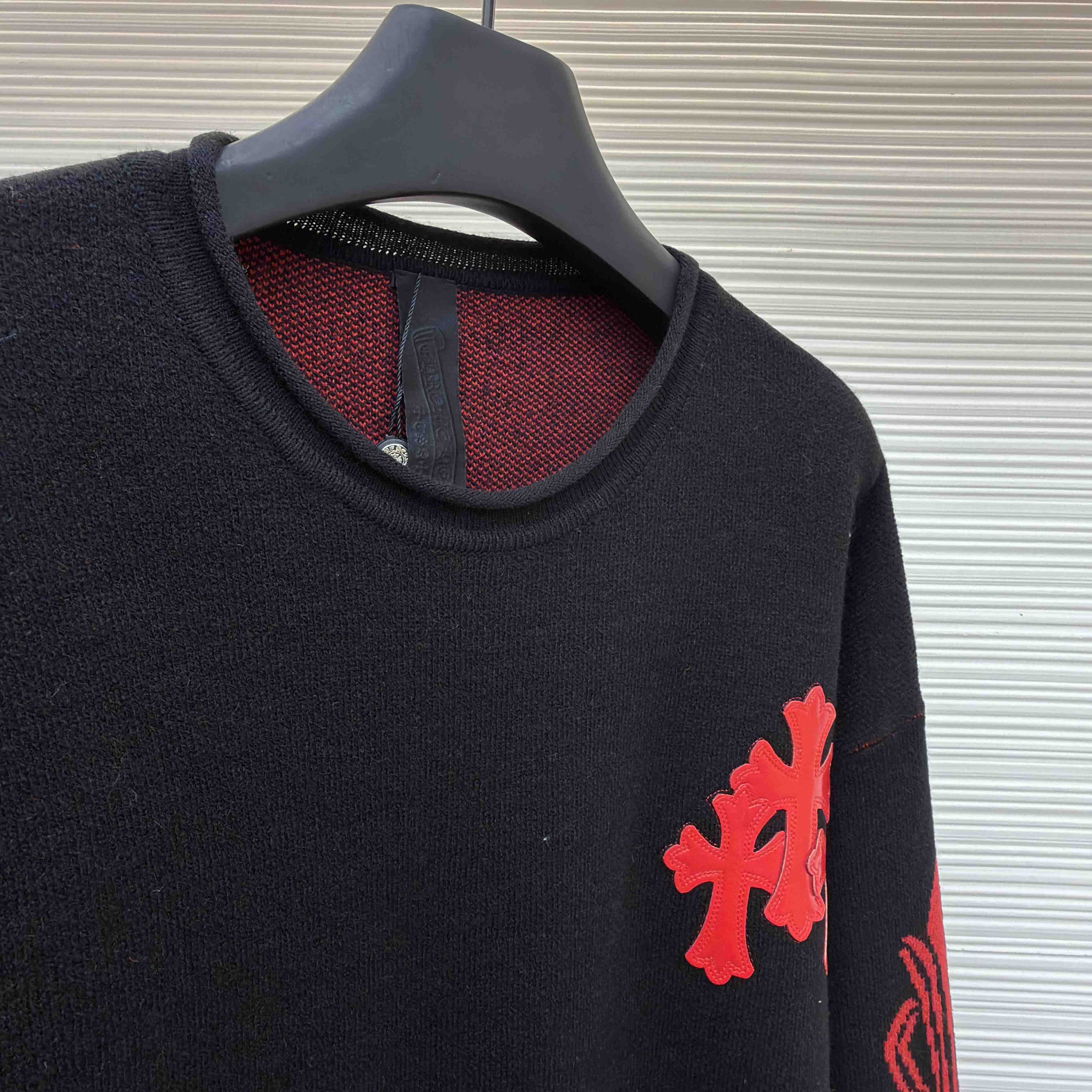 Chrome Hearts Cashmere Cross Patch Sweater  - DopestKickz