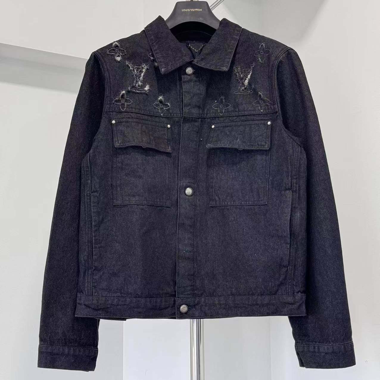 Louis Vuitton Monogram Destroy Denim Trucker Jacket - DopestKickz
