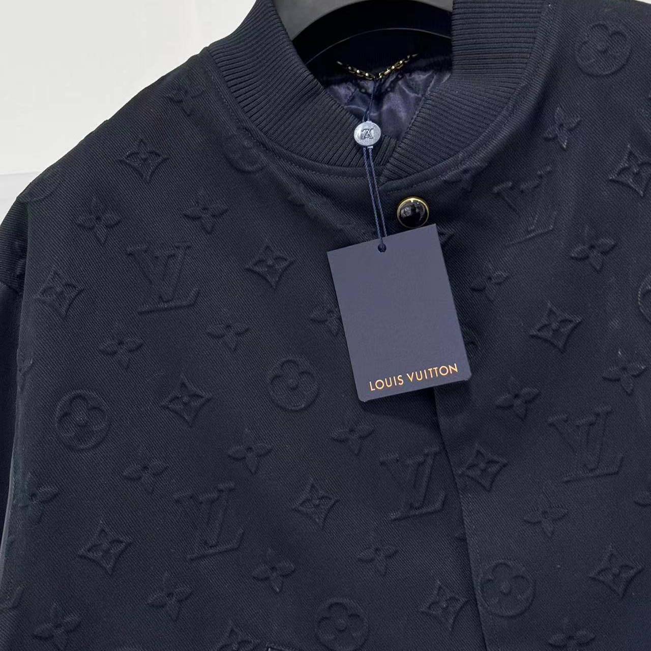 Louis Vuitton Embossed Monogram Cotton Varsity Jacket   - DopestKickz