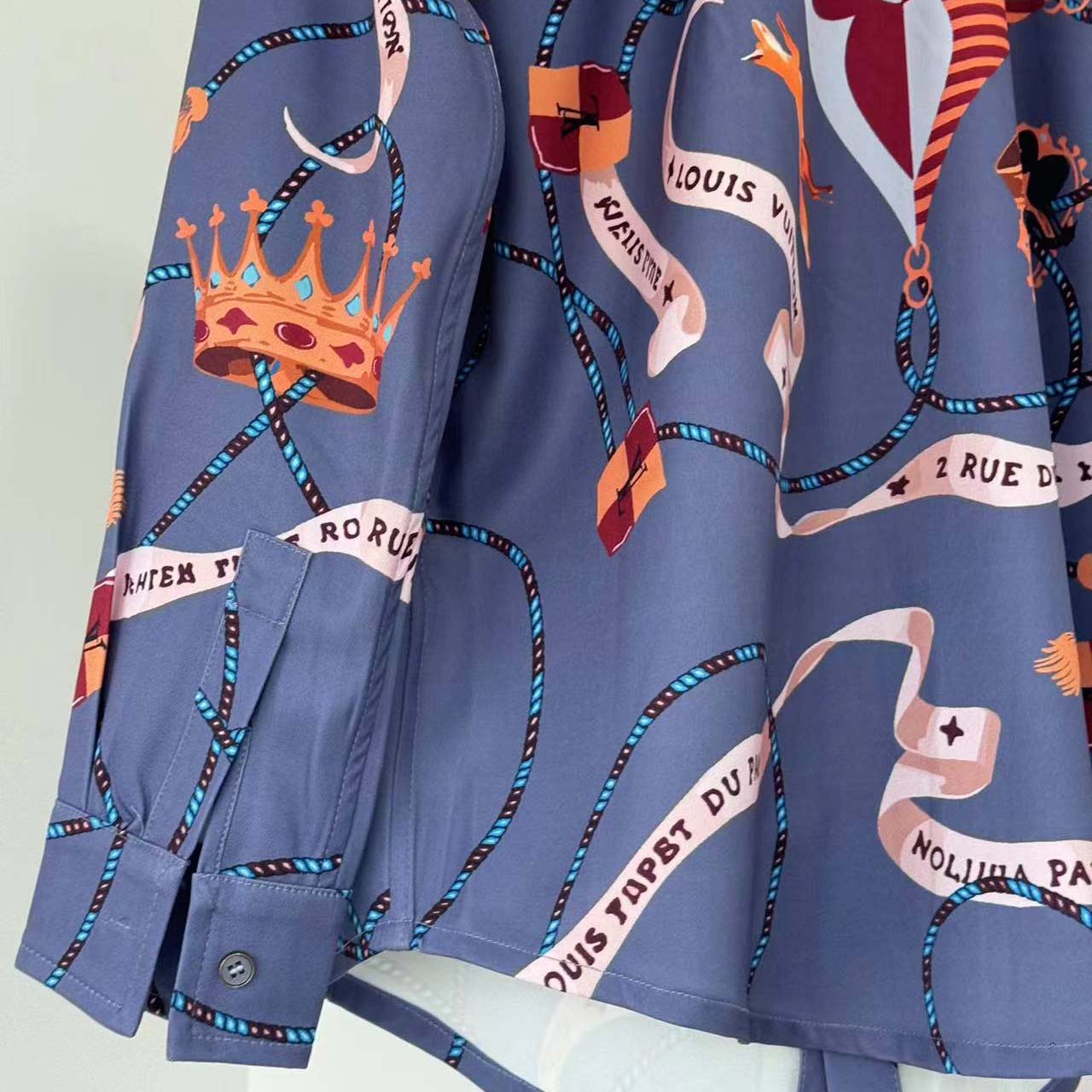 Louis Vuitton Printed Silk Shirt - DopestKickz