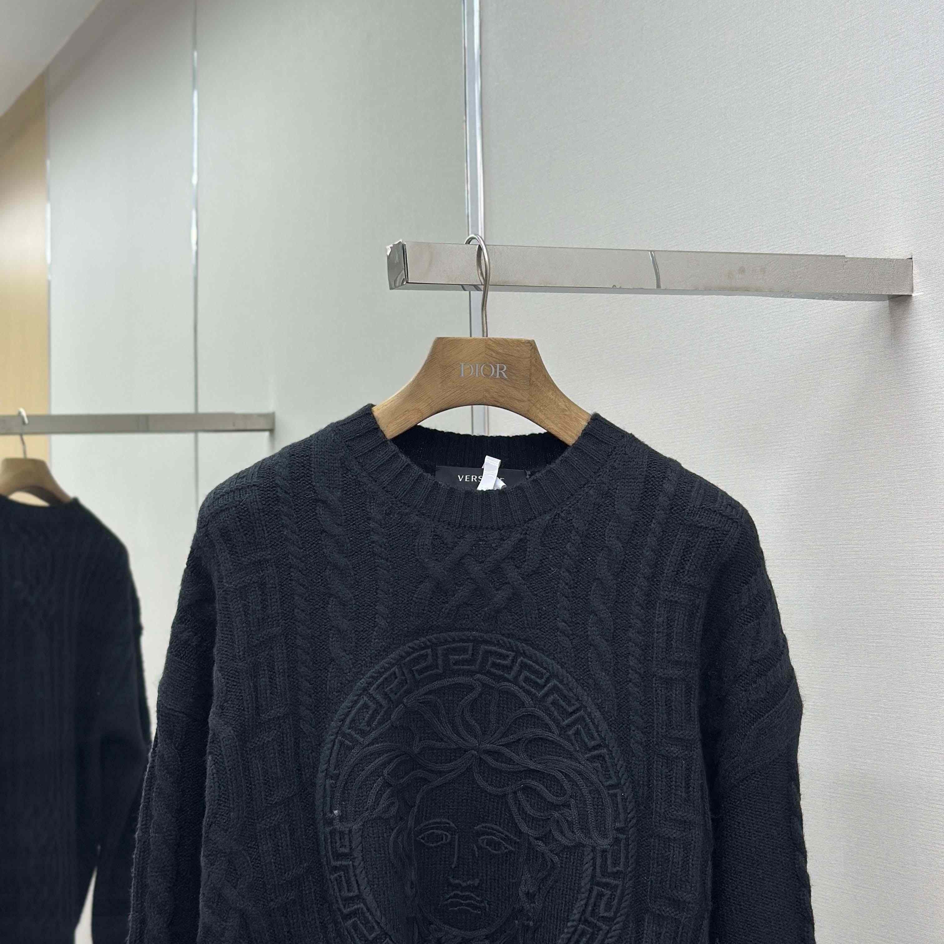 Versace Medusa Crewneck Knit Sweater - DopestKickz