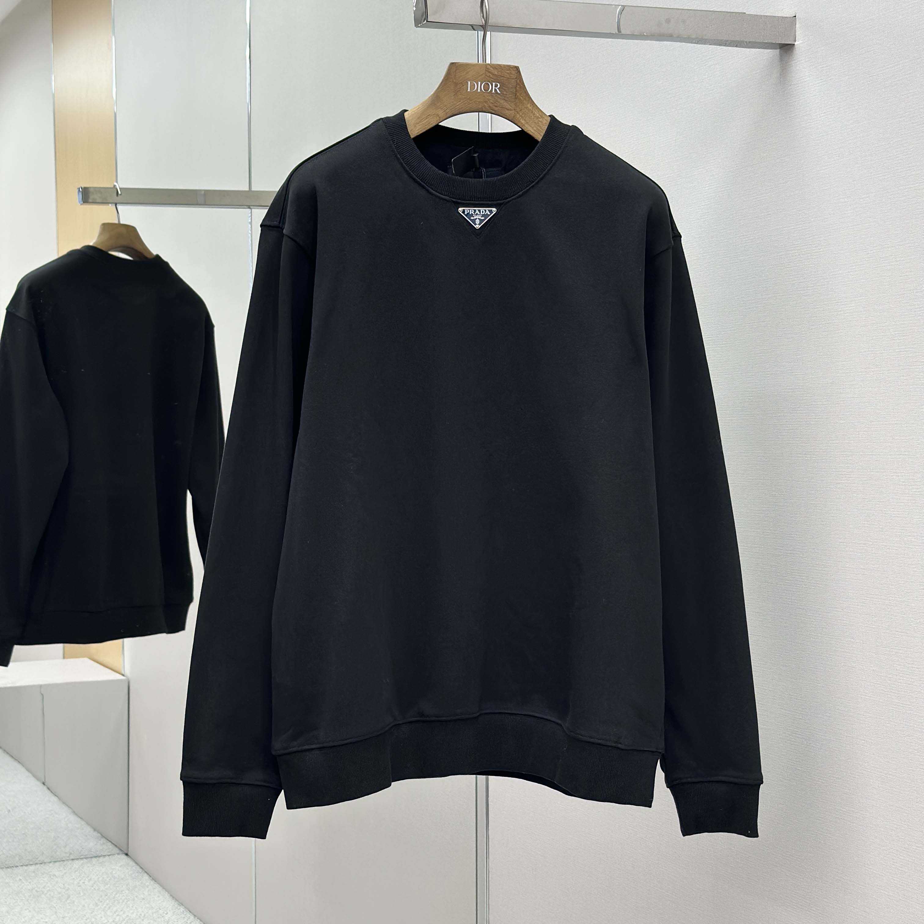 Prada Logo-plaque Technical Cotton Sweatshirt - DopestKickz