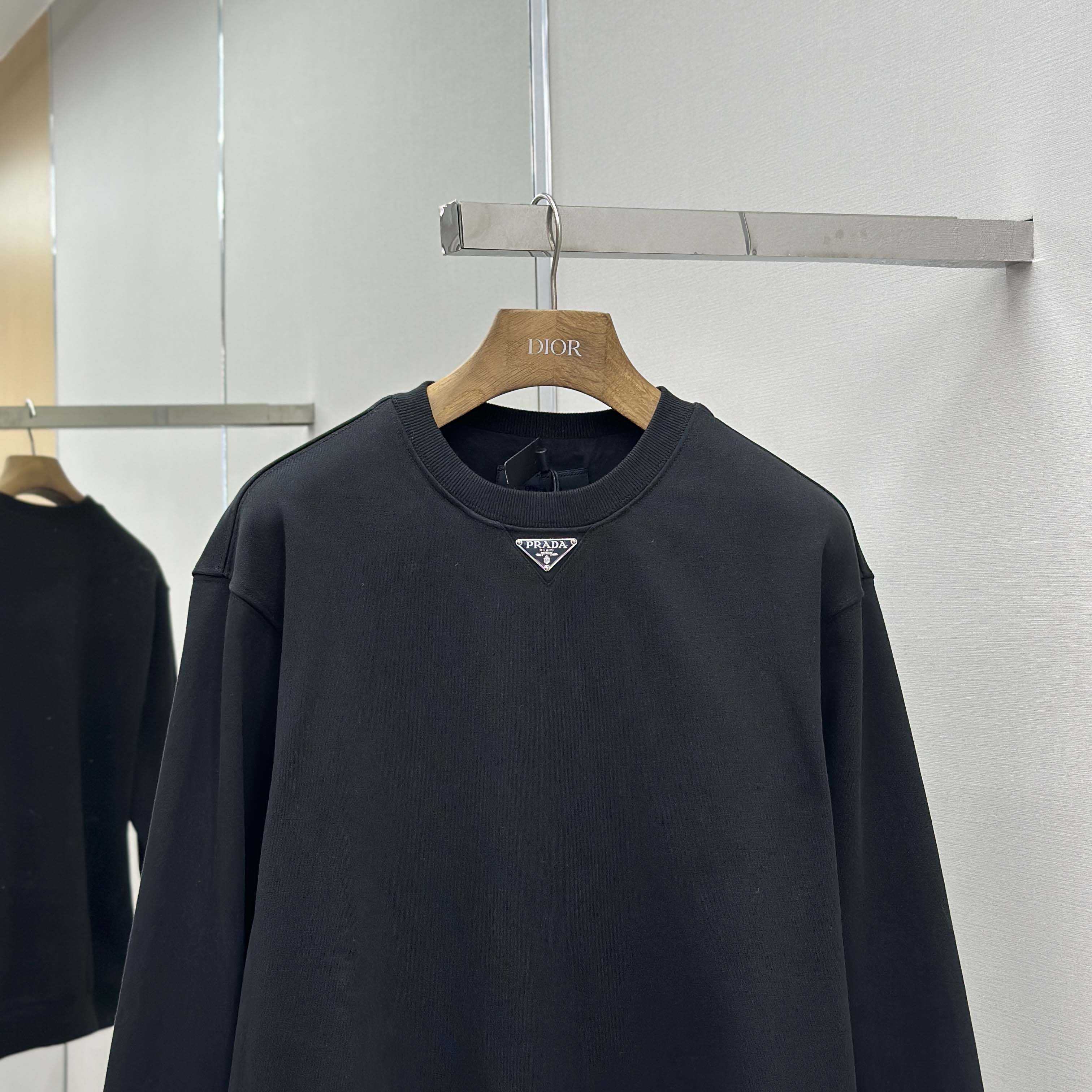 Prada Logo-plaque Technical Cotton Sweatshirt - DopestKickz