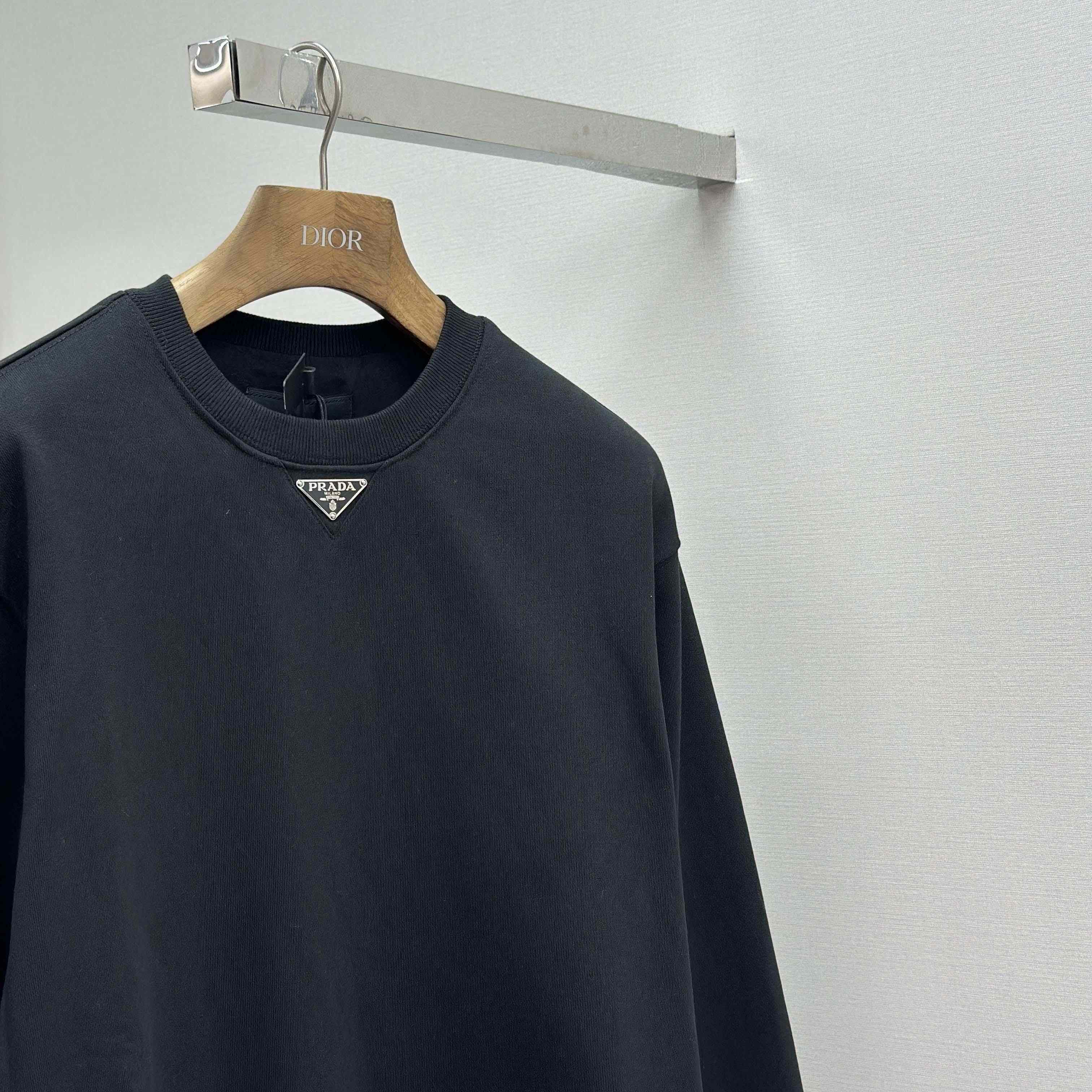 Prada Logo-plaque Technical Cotton Sweatshirt - DopestKickz