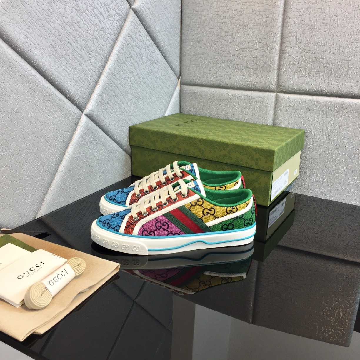 Gucci Multicolor GG Canvas Tennis 1977 Sneakers - DopestKickz