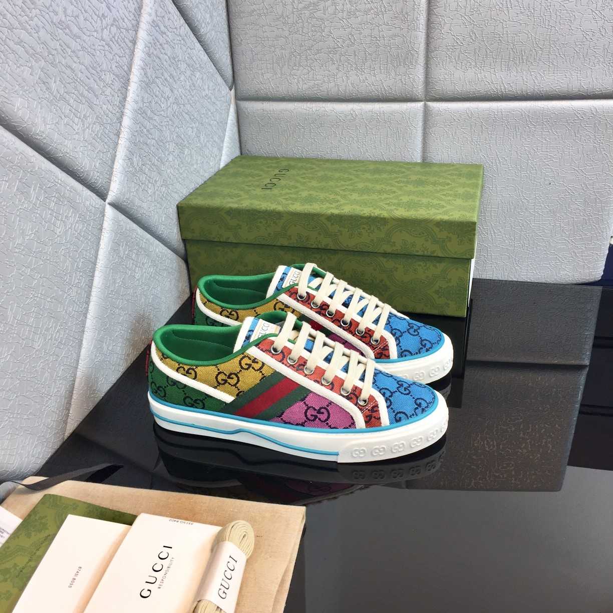 Gucci Multicolor GG Canvas Tennis 1977 Sneakers - DopestKickz