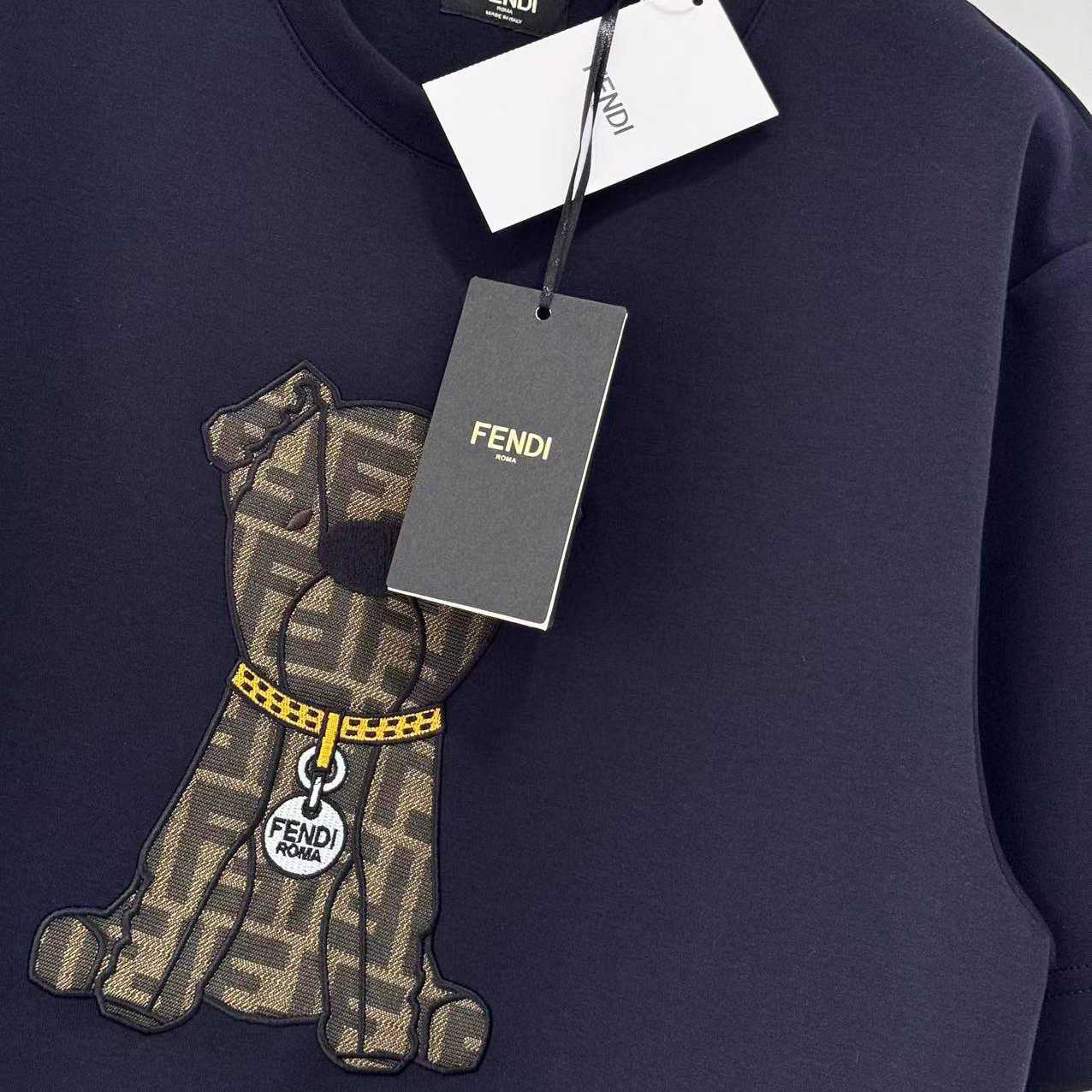 Fendi Blue Cotton T-shirt - DopestKickz