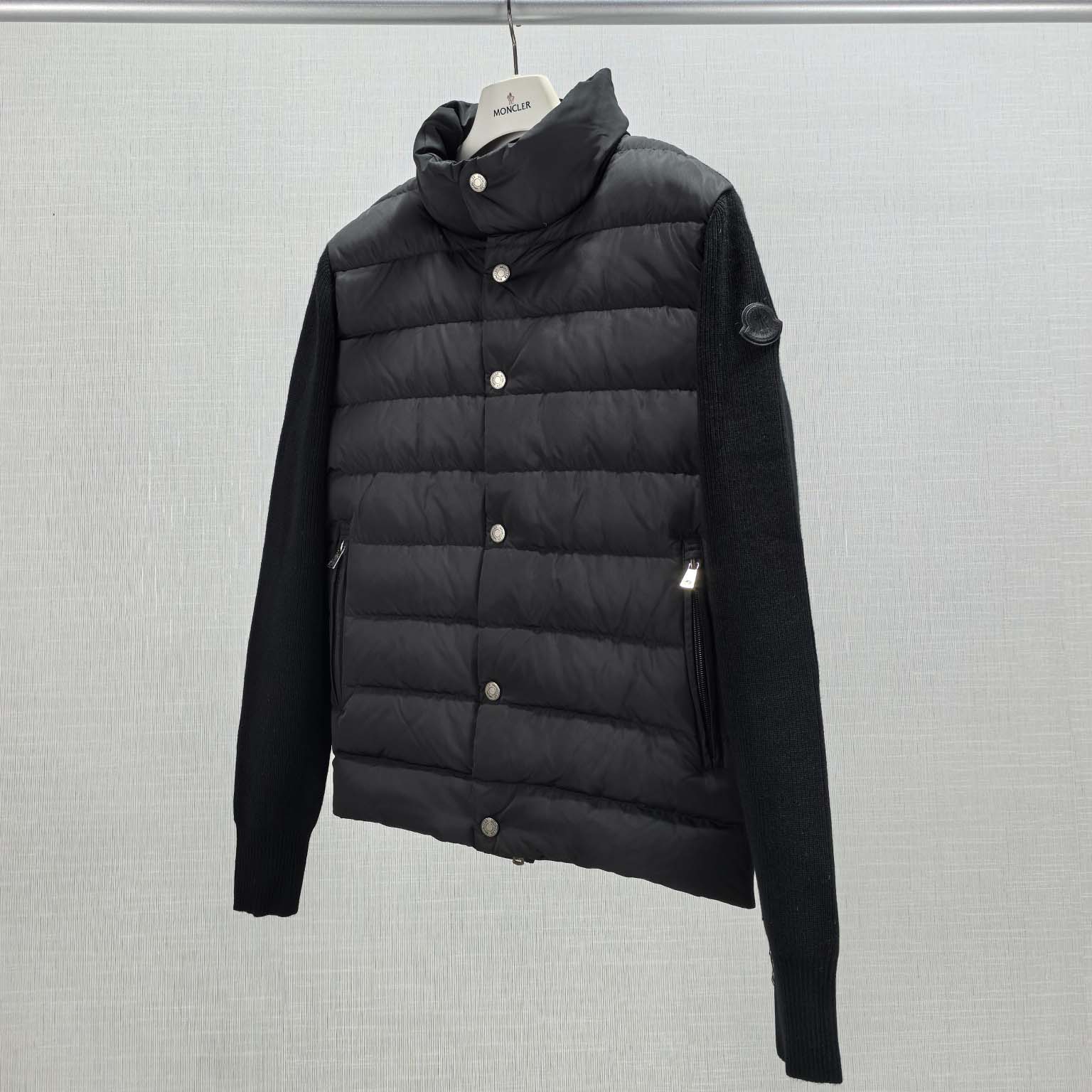 Moncler Ribbed Cotton and Quilted Shell Down Zip-Up Cardigan - DopestKickz