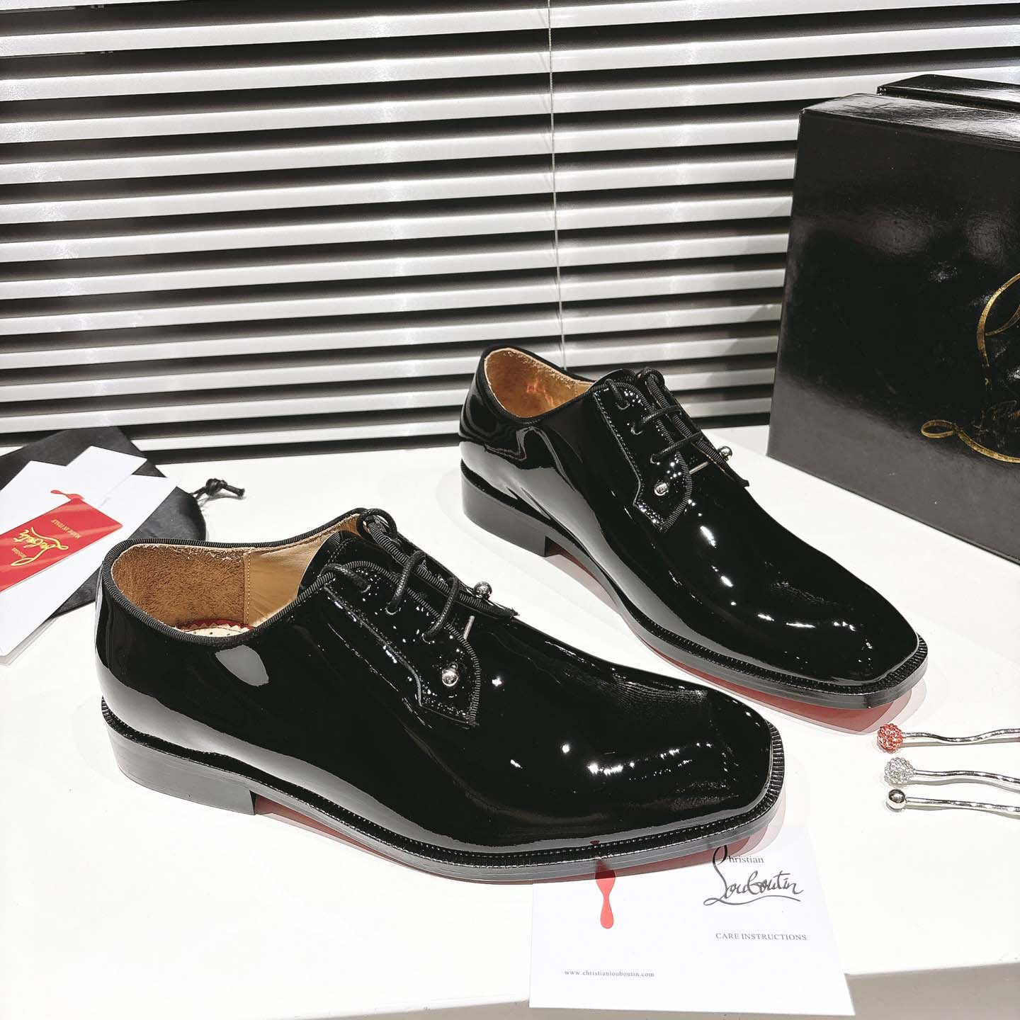 Christian Louboutin Chambeliss Derbies - Patent calf leather - DopestKickz