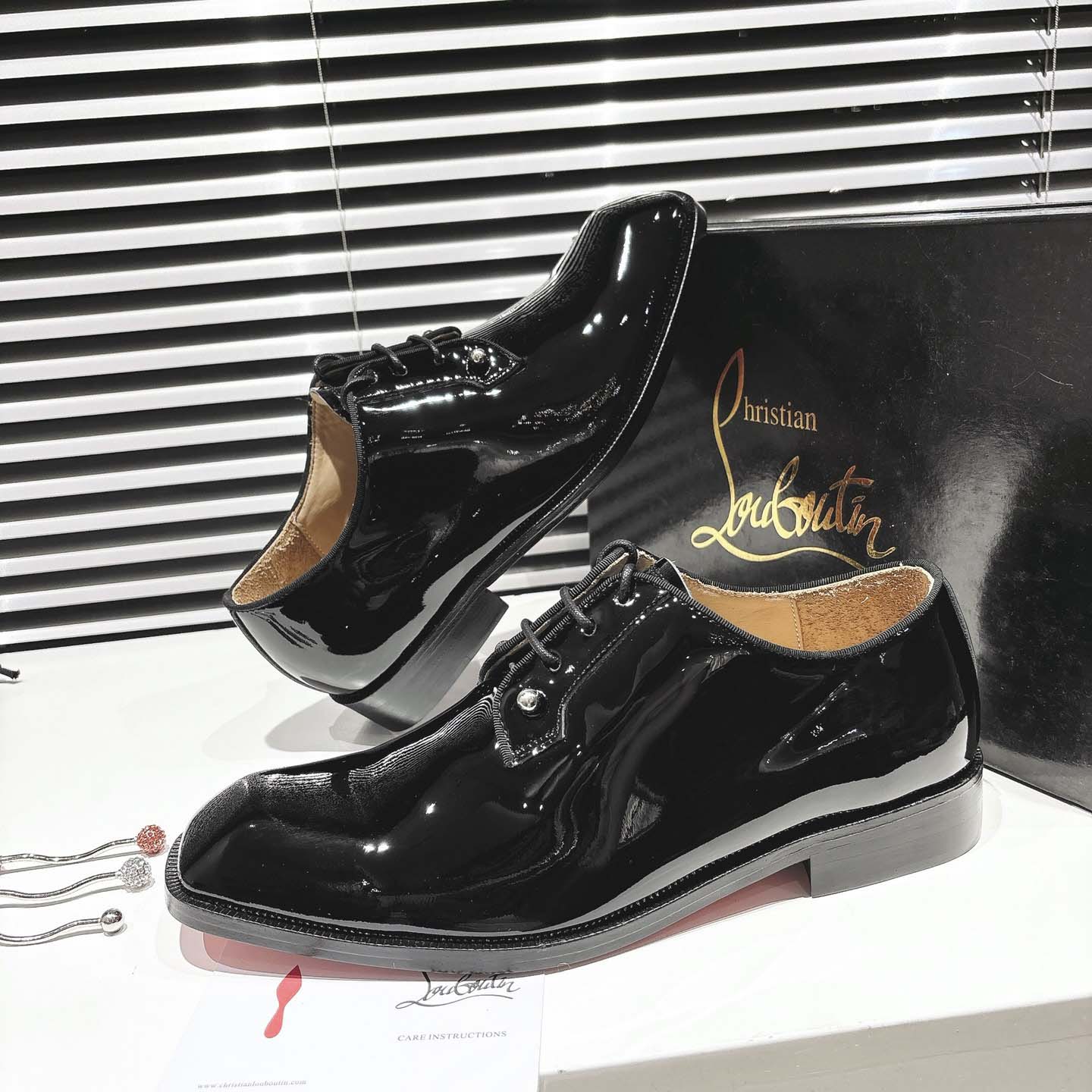 Christian Louboutin Chambeliss Derbies - Patent calf leather - DopestKickz