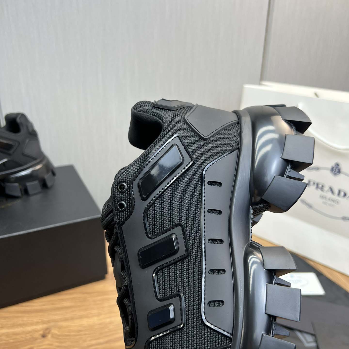 Prada Cloudbust Thunder Knit Fabric Sneakers - DopestKickz