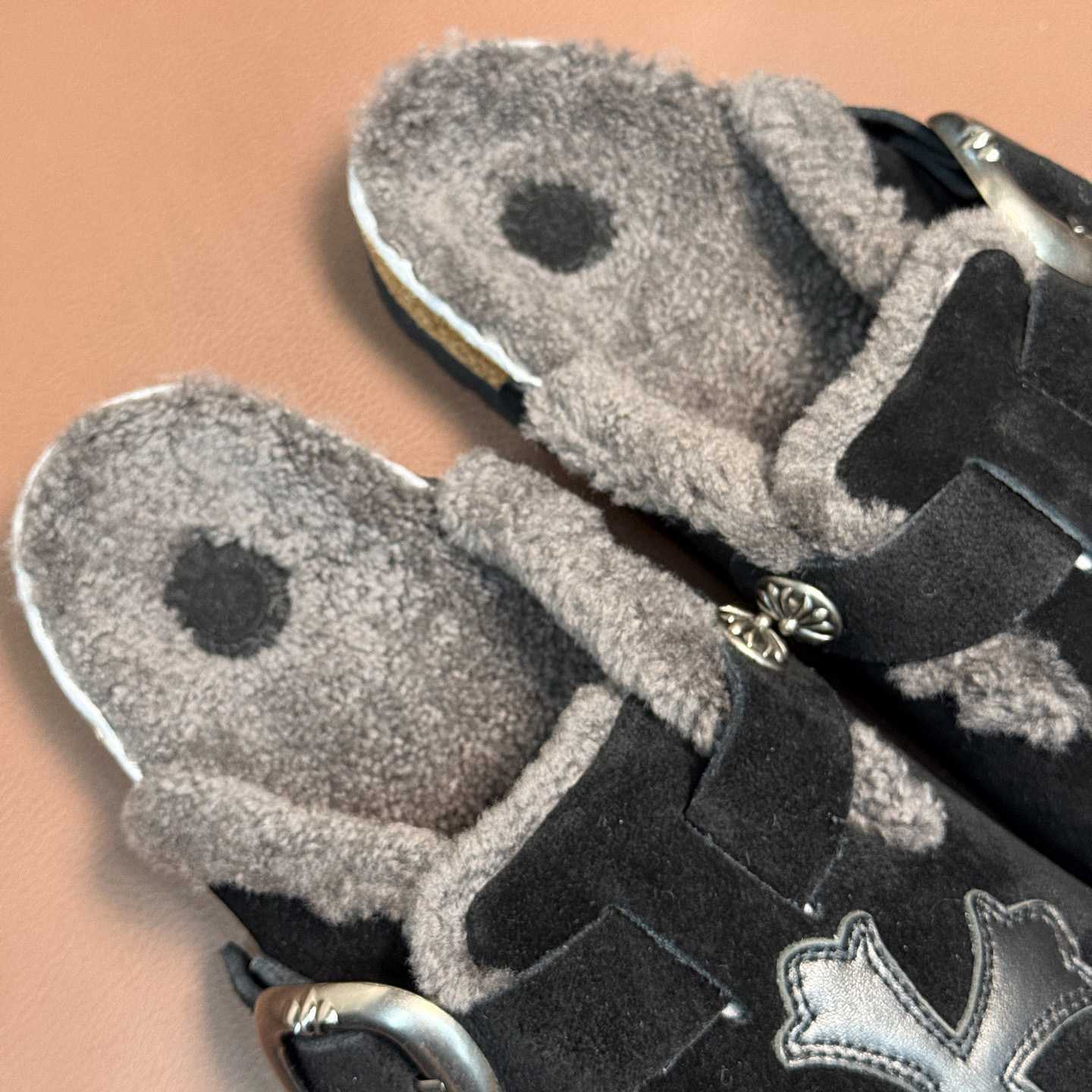 Chrome Hearts Birkenstock Boston Suede Sandals  - DopestKickz