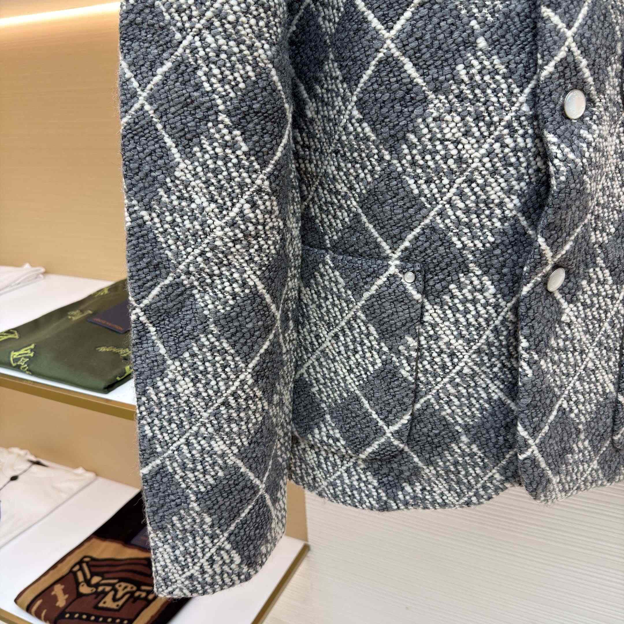 Louis Vuitton Chic Collarless Wool Jacket - DopestKickz