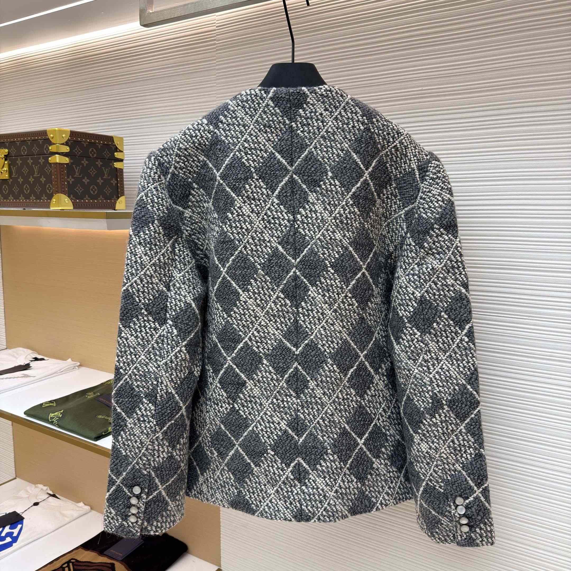 Louis Vuitton Chic Collarless Wool Jacket - DopestKickz