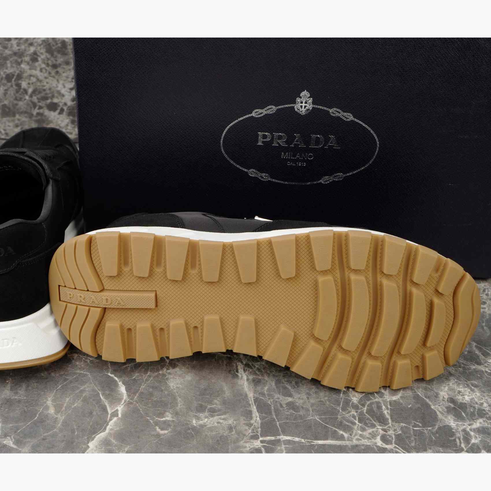 Prada Prax Suede And Re-Nylon Sneakers - DopestKickz
