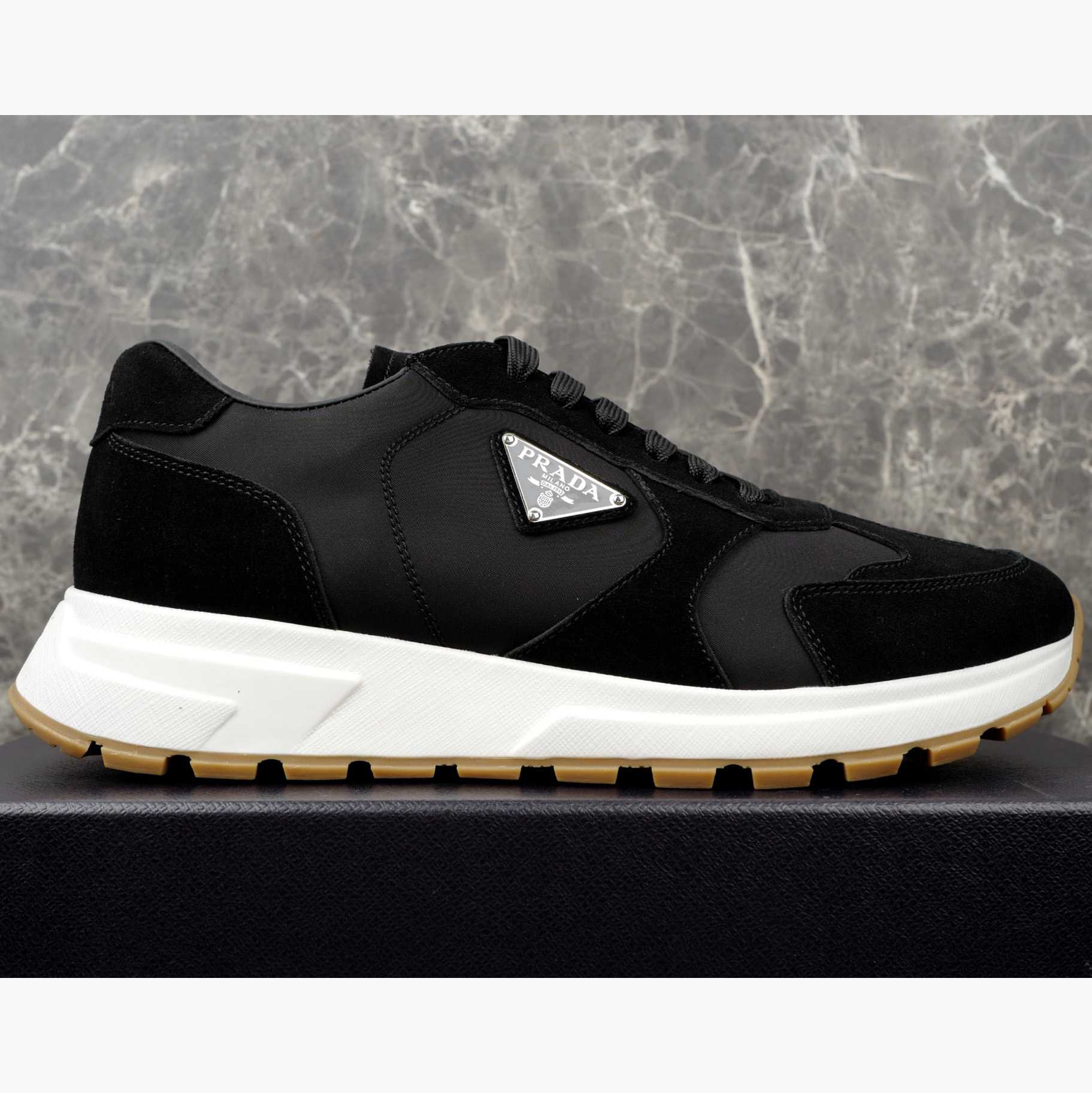 Prada Prax Suede And Re-Nylon Sneakers - DopestKickz