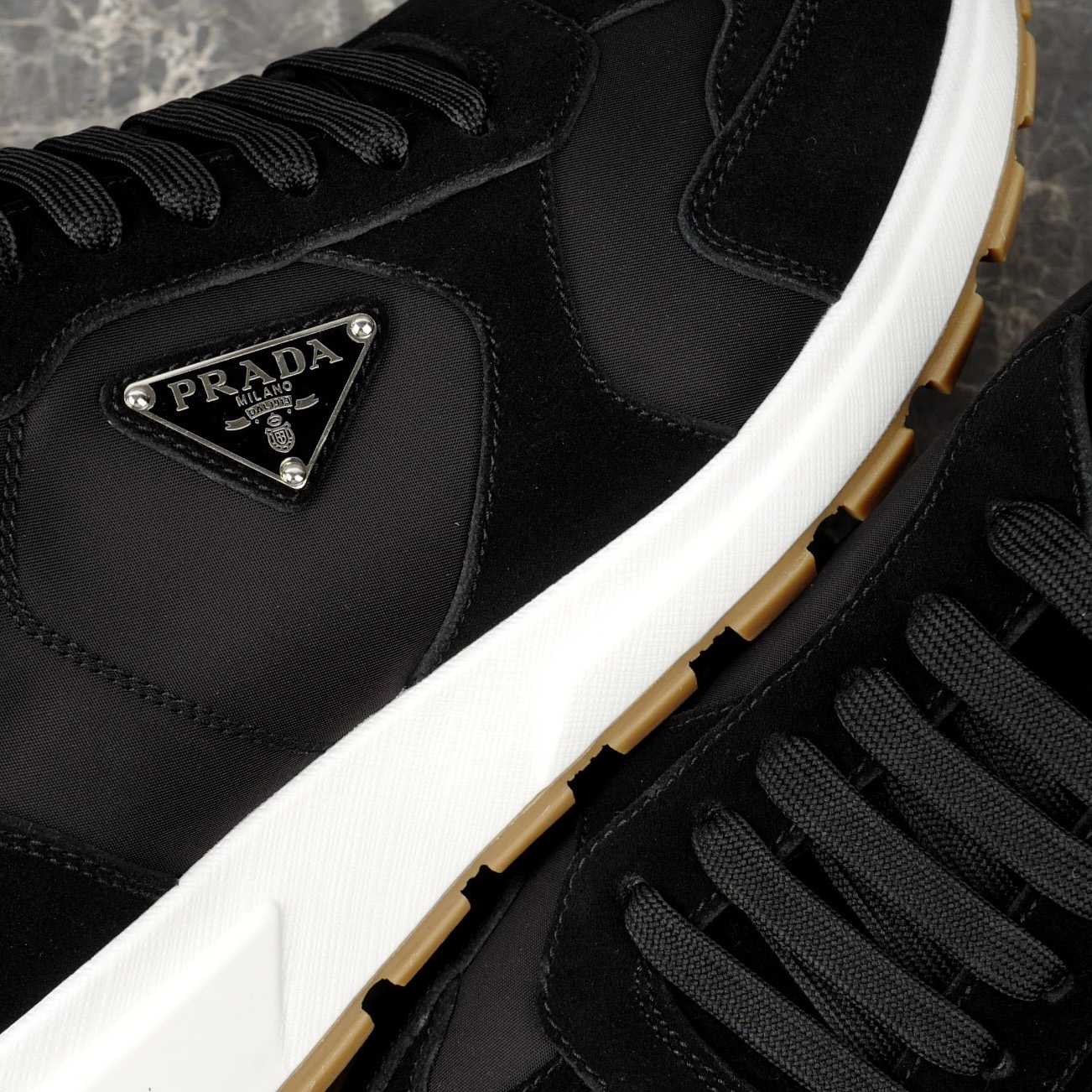 Prada Prax Suede And Re-Nylon Sneakers - DopestKickz
