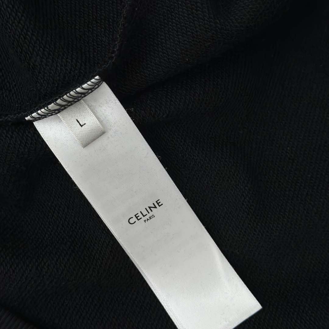 Celine Triomphe Loose Hoodie In Cashmere Cotton - DopestKickz