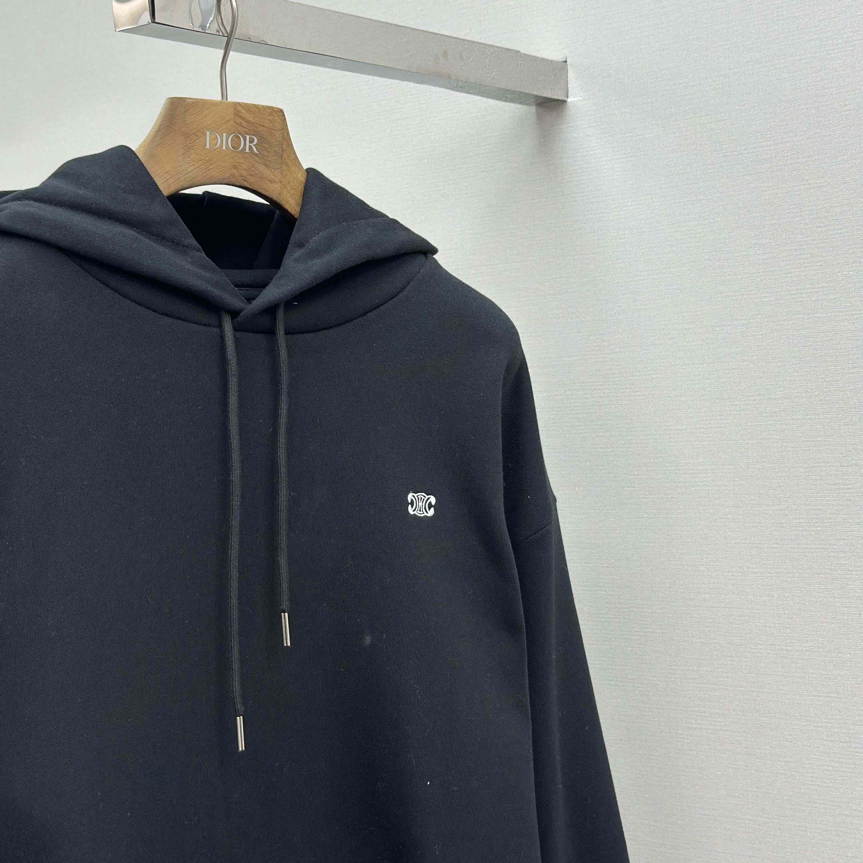 Celine Triomphe Loose Hoodie In Cashmere Cotton - DopestKickz